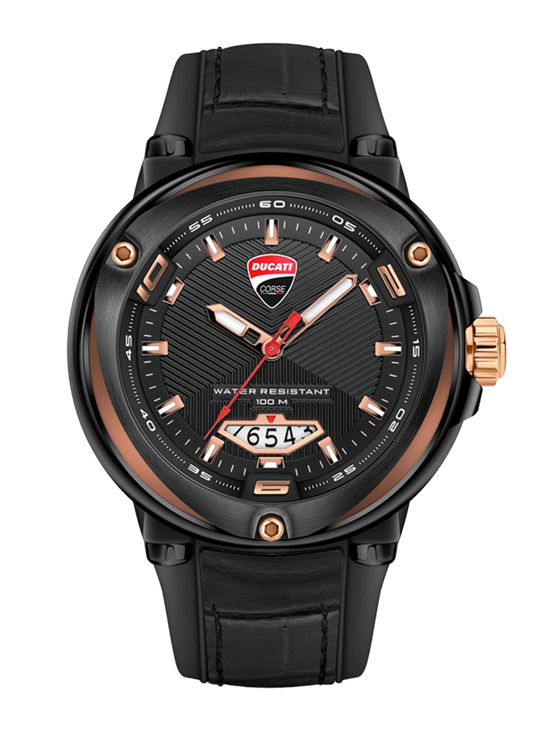 DUCATI CORSE Men Black Dial & Black Straps Analogue Watch