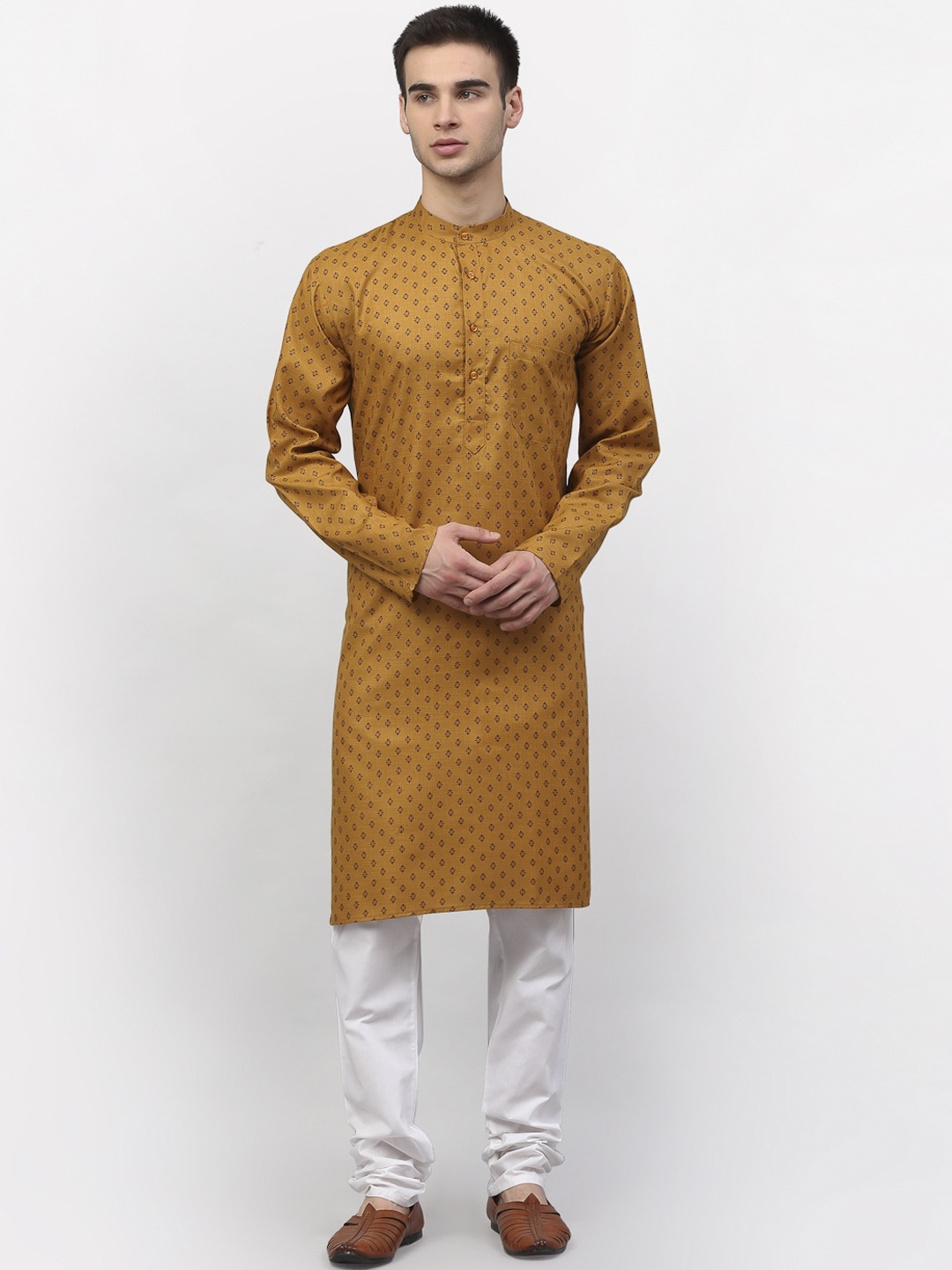

Jompers Men Brown Kurta with Pyjamas
