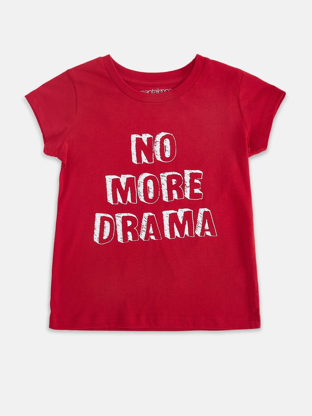 

Pantaloons Junior Girls Red Typography Printed T-shirt