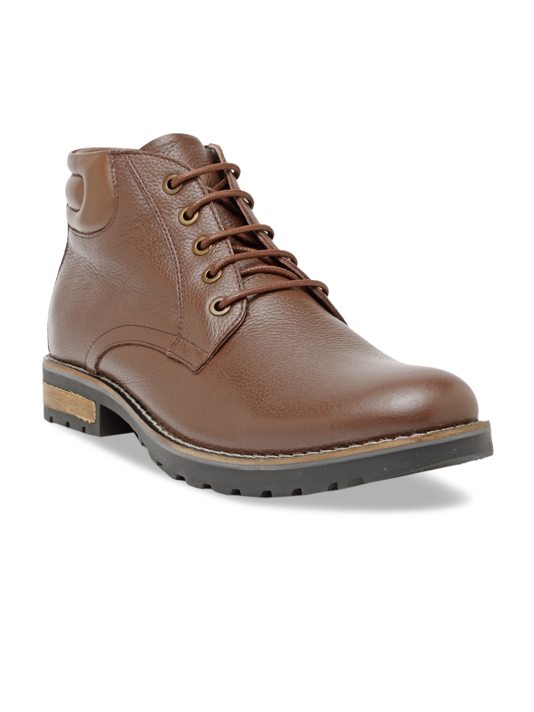 Teakwood Leathers Men Brown Leather Flat Boots