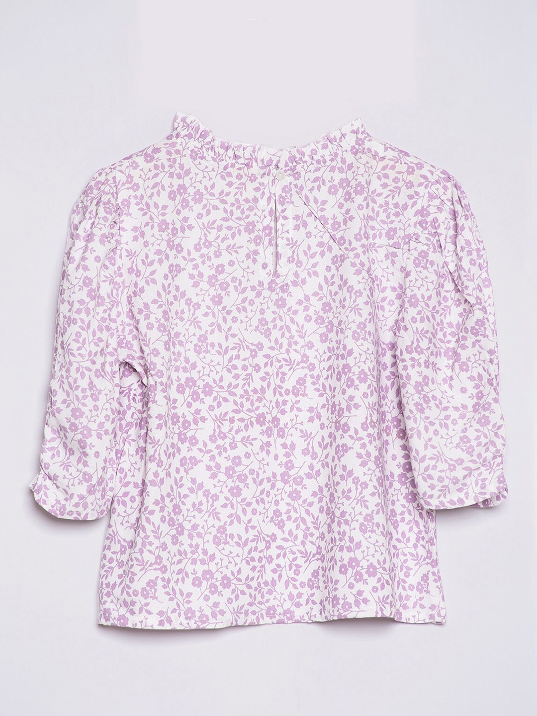 

SCOUP White & Purple Floral Regular Top