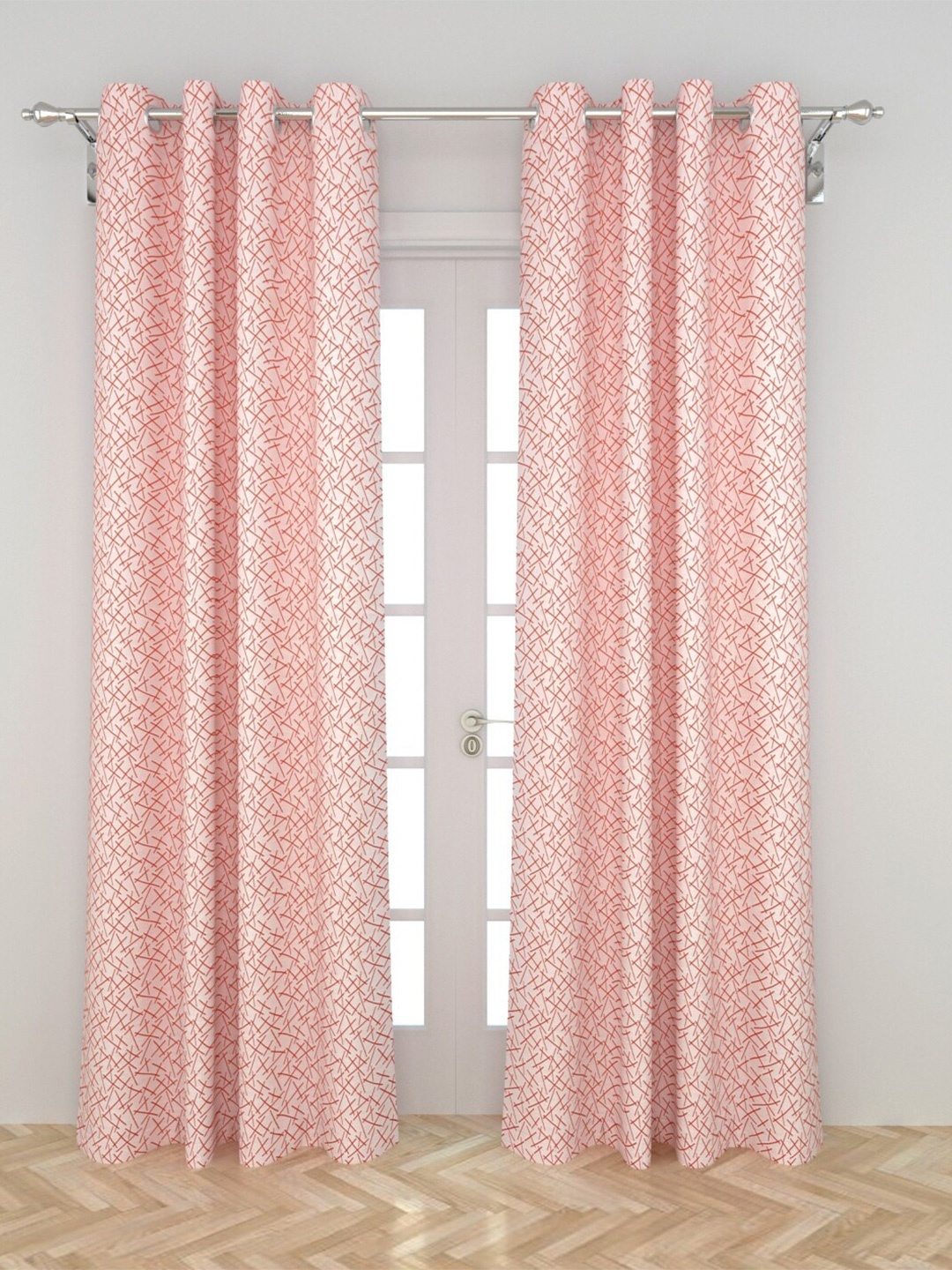 

Home Centre Pink & Red Set of 2 Geometric Door Curtain