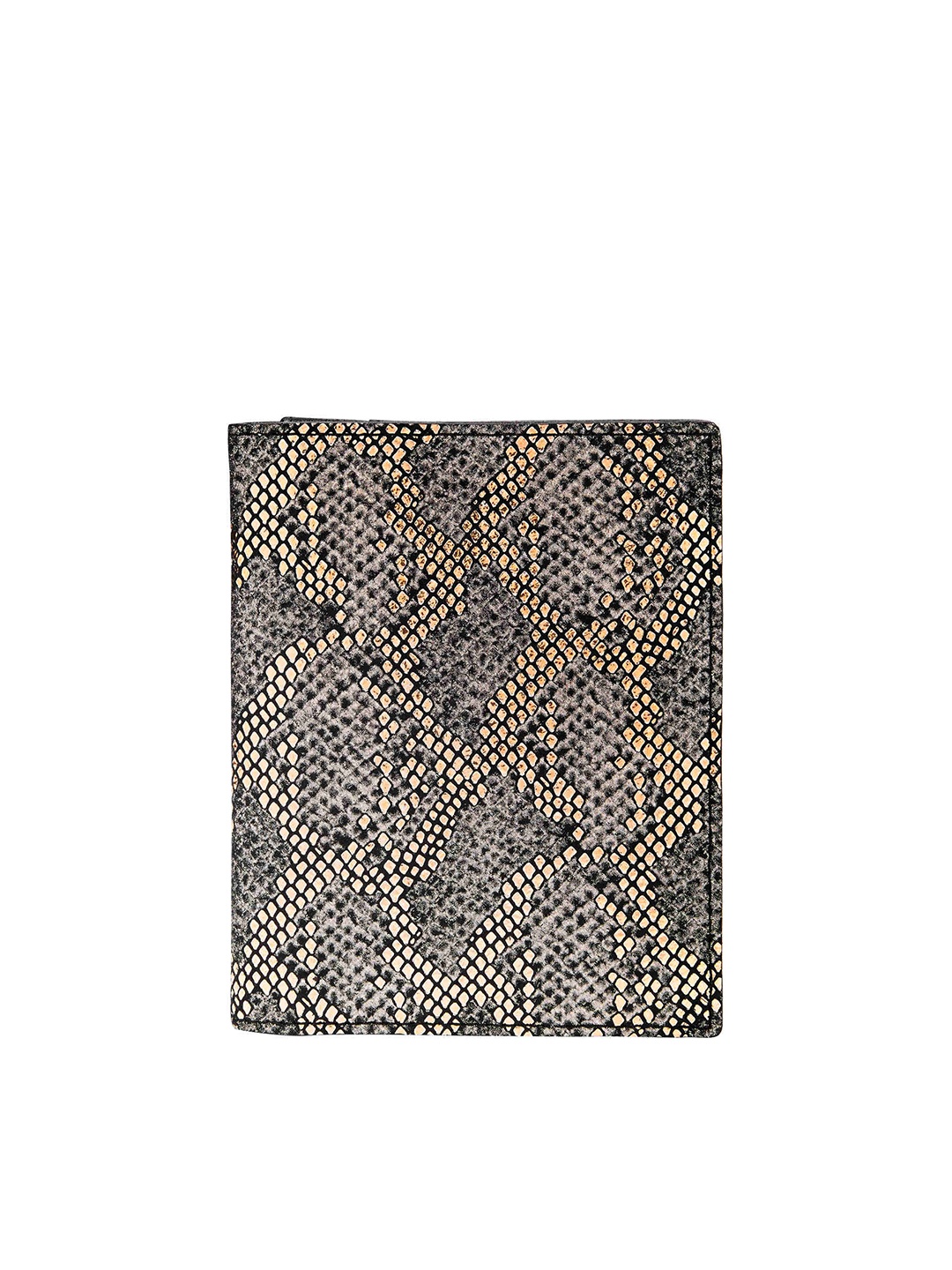 

Fossil Women Grey & Peach-Coloured Textured Leather Passport Holder