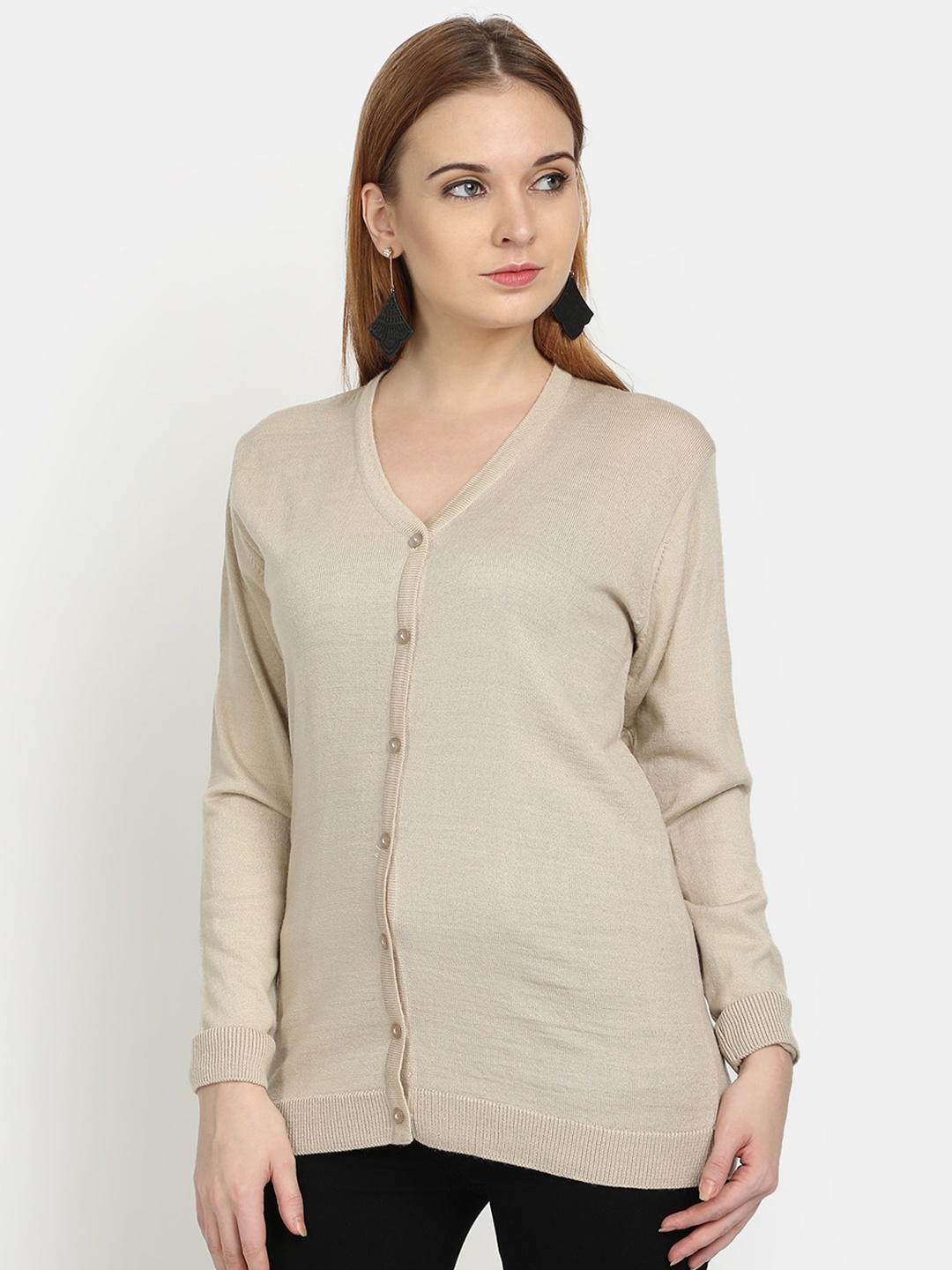 

PICOT Women Beige Buttoned Cardigan