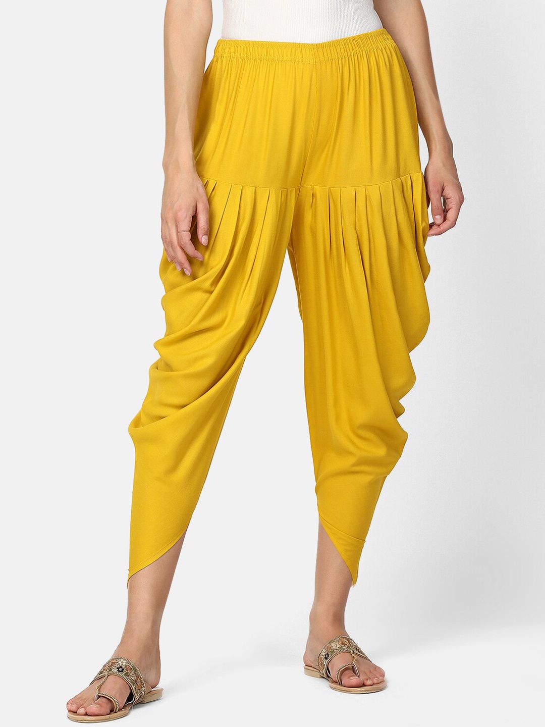 

V2 Value & Variety Women Yellow Solid Dhoti Pants