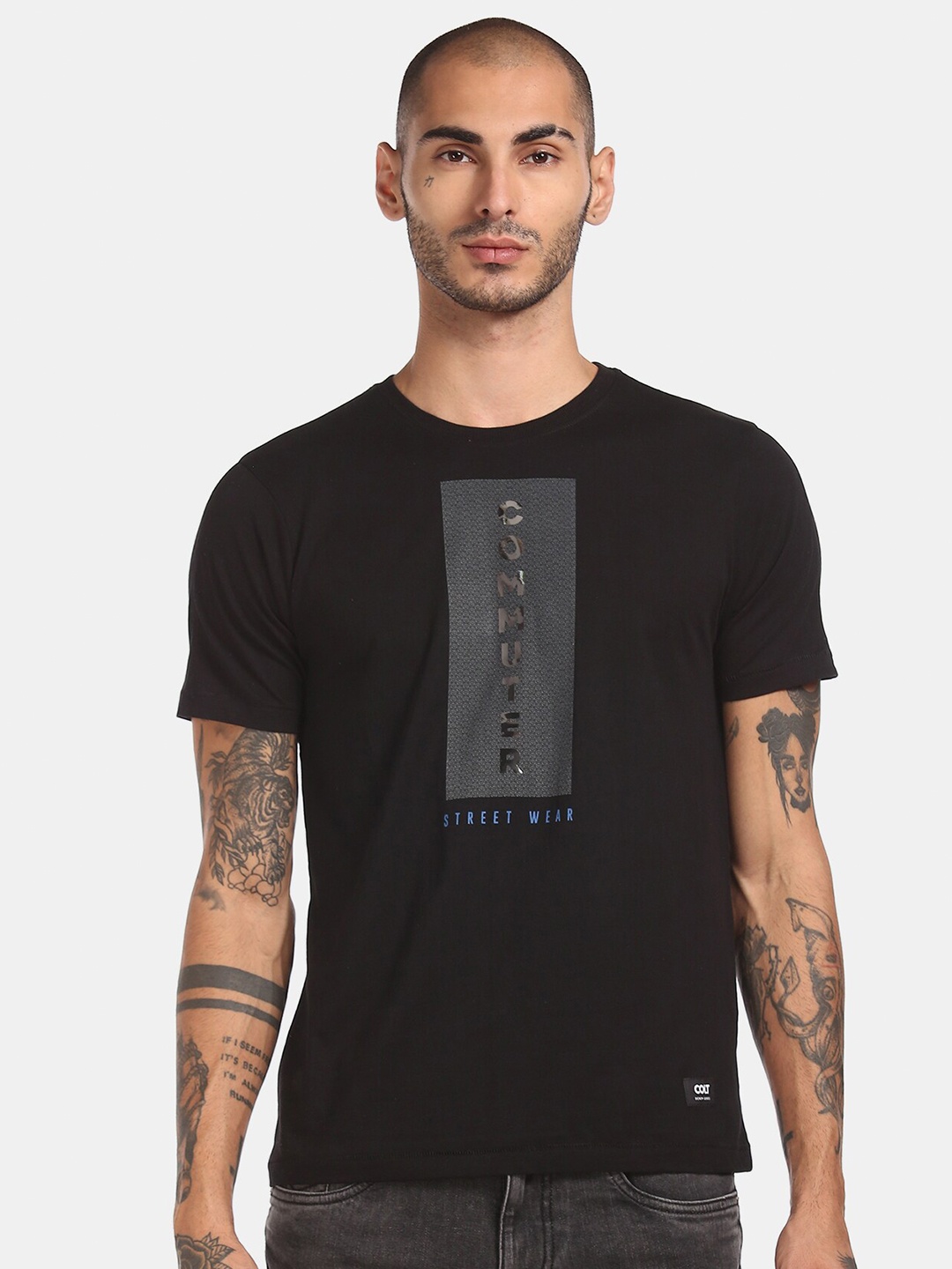 

Colt Men Black Typography Printed T-shirt