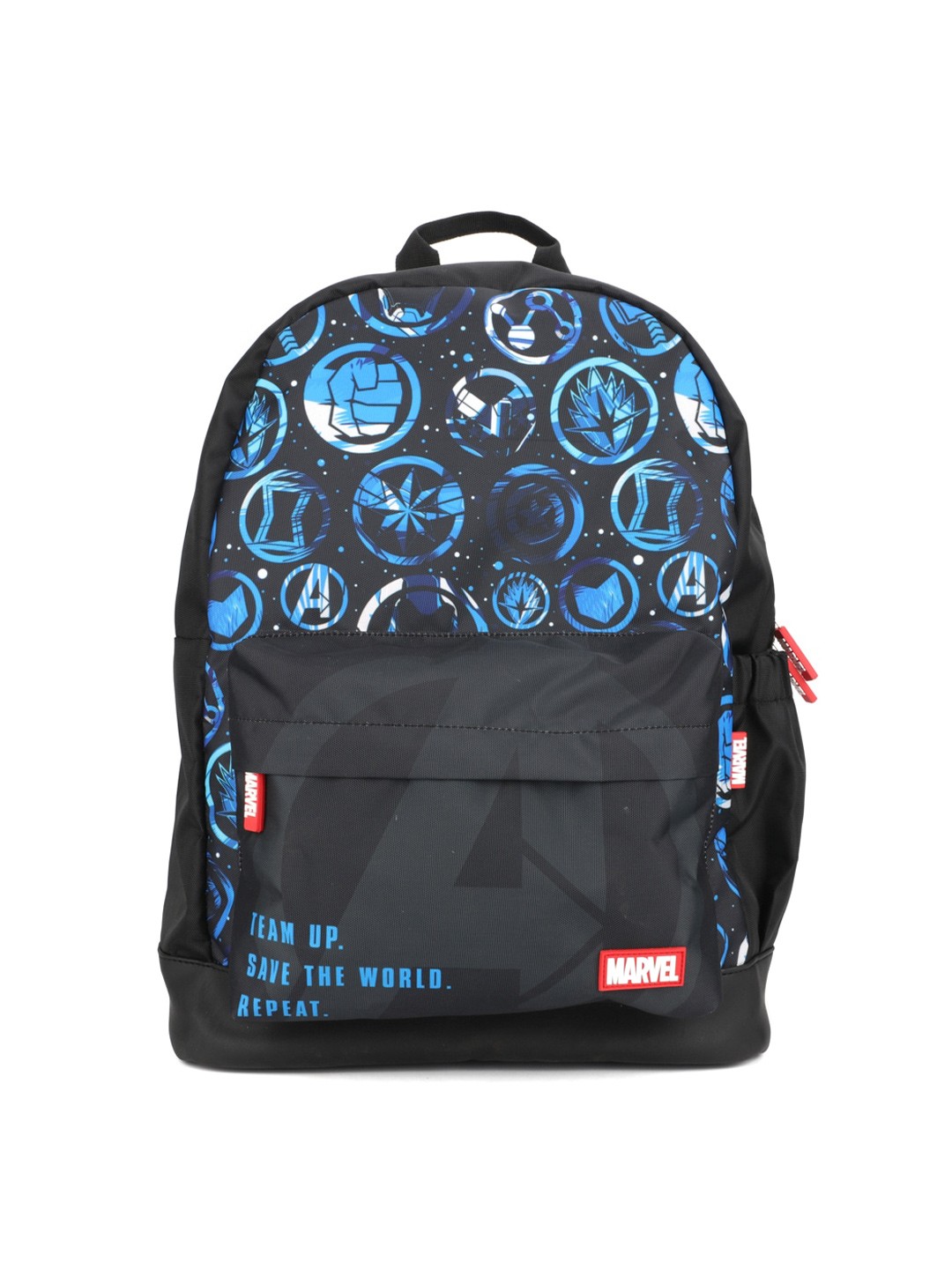 Marvel Boys Black & Blue Graphic Backpack with Compression Straps