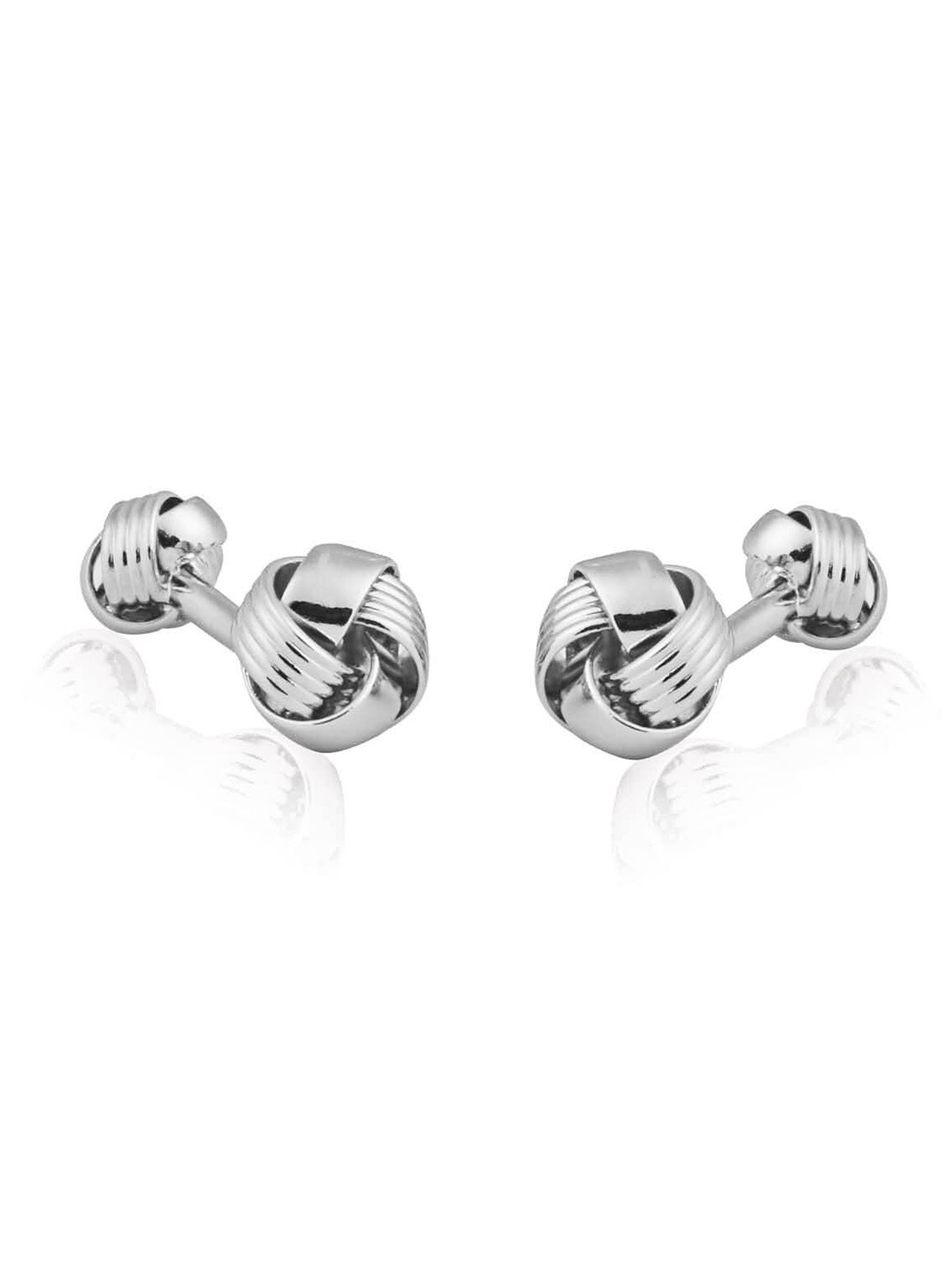 

PELUCHE Men Silver Double Knot Brass Cufflinks