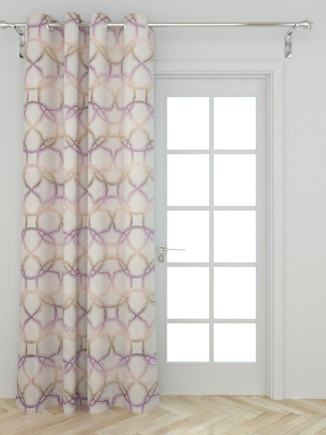 

Home Centre White & Purple Geometric Door Curtain
