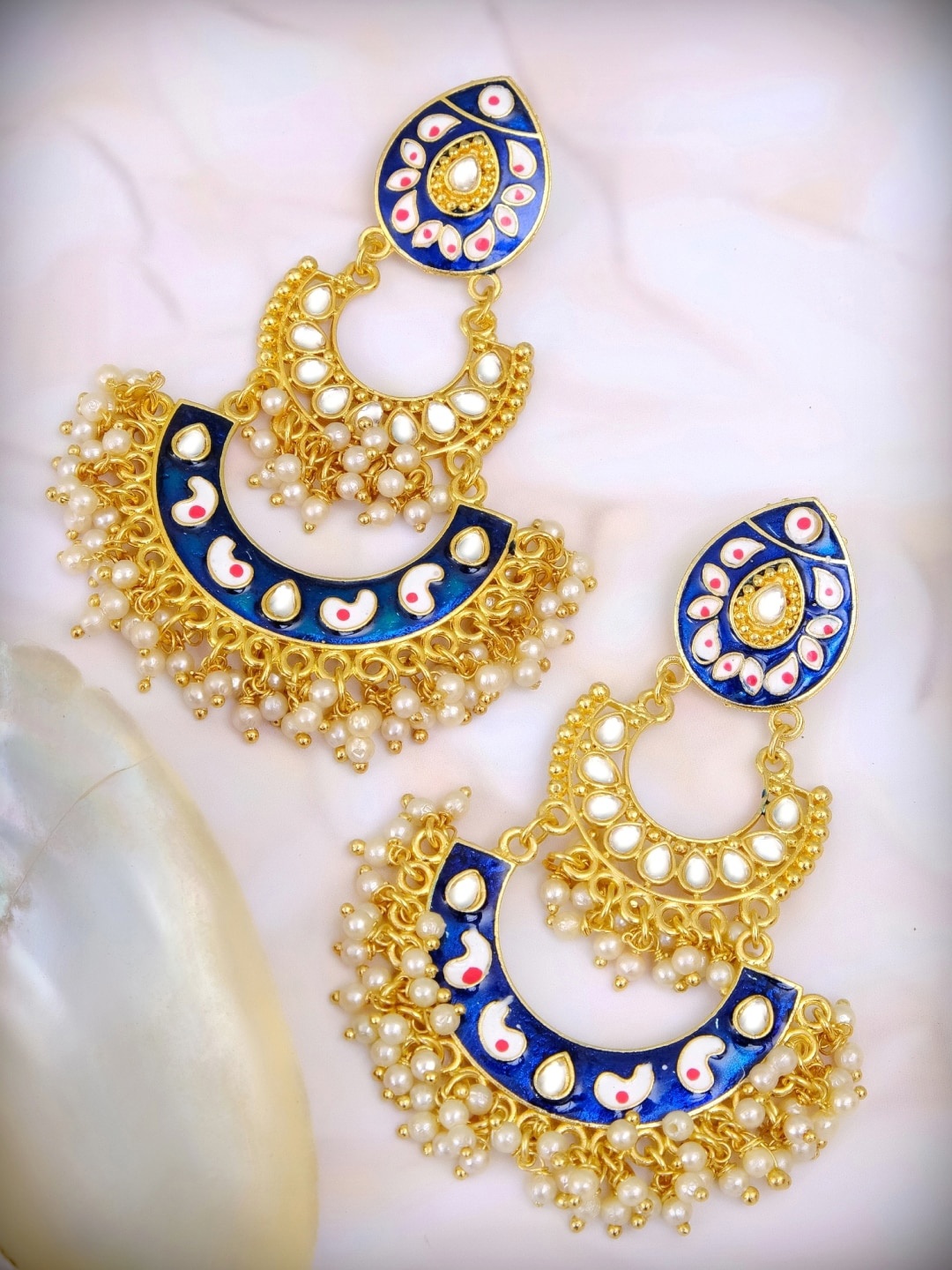 

Crunchy Fashion Blue Contemporary Chandbalis Earrings