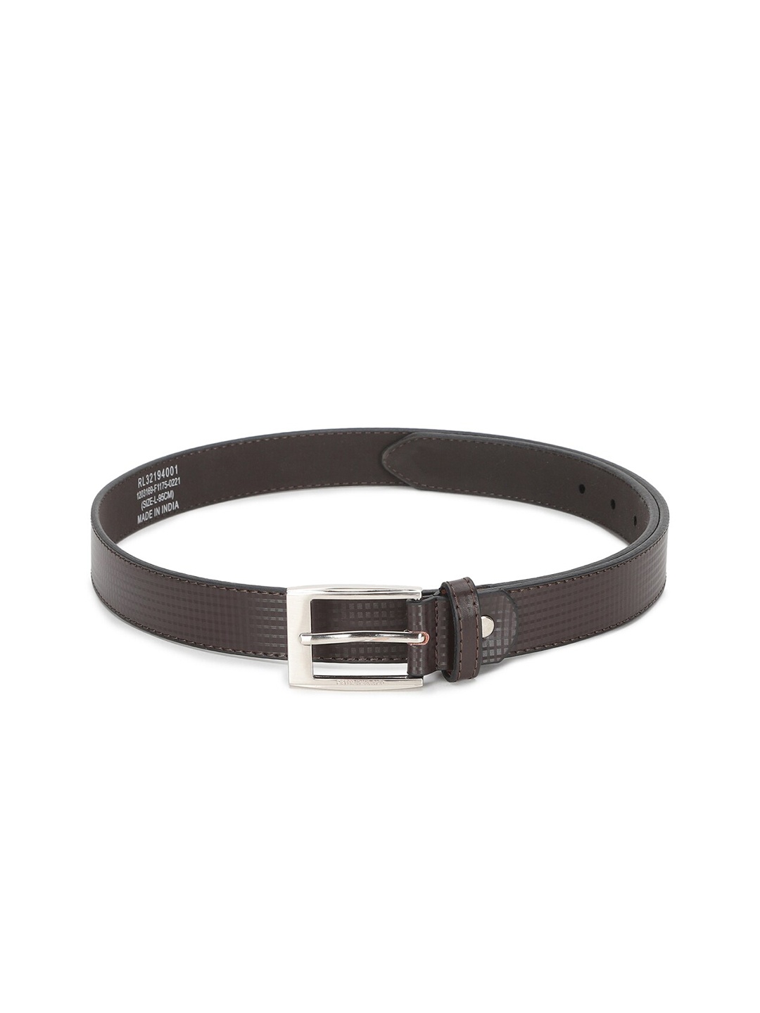 

Peter England Men Brown Textured PU Formal Belt