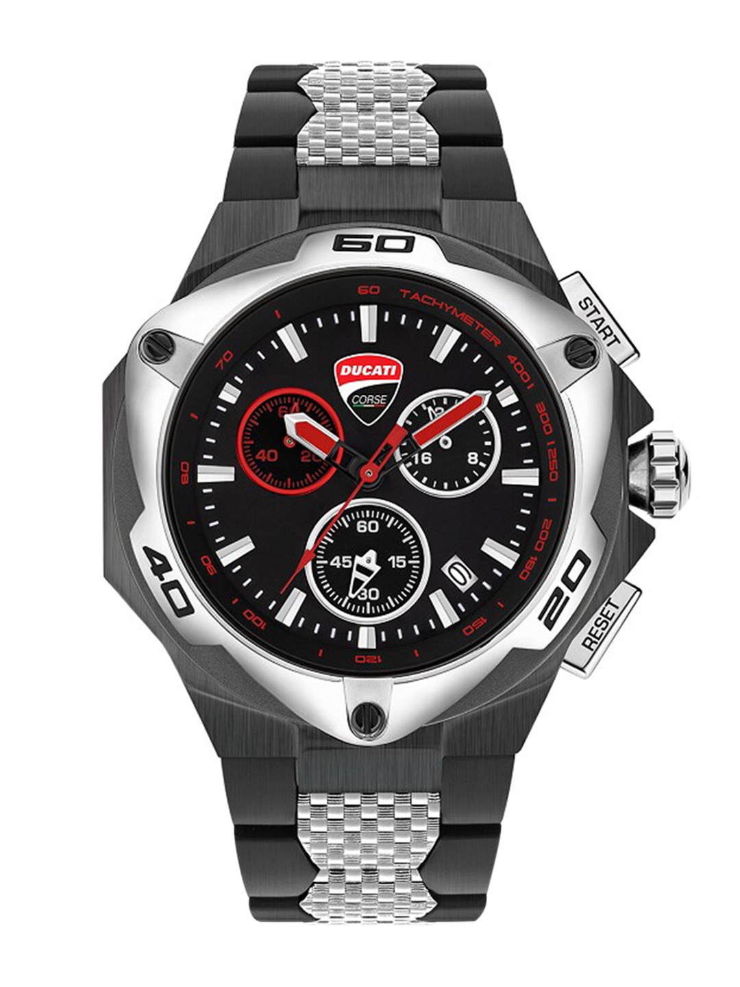 

DUCATI CORSE Men Black Printed Dial & Silver Toned Straps Analogue Watch DTWGI2019009
