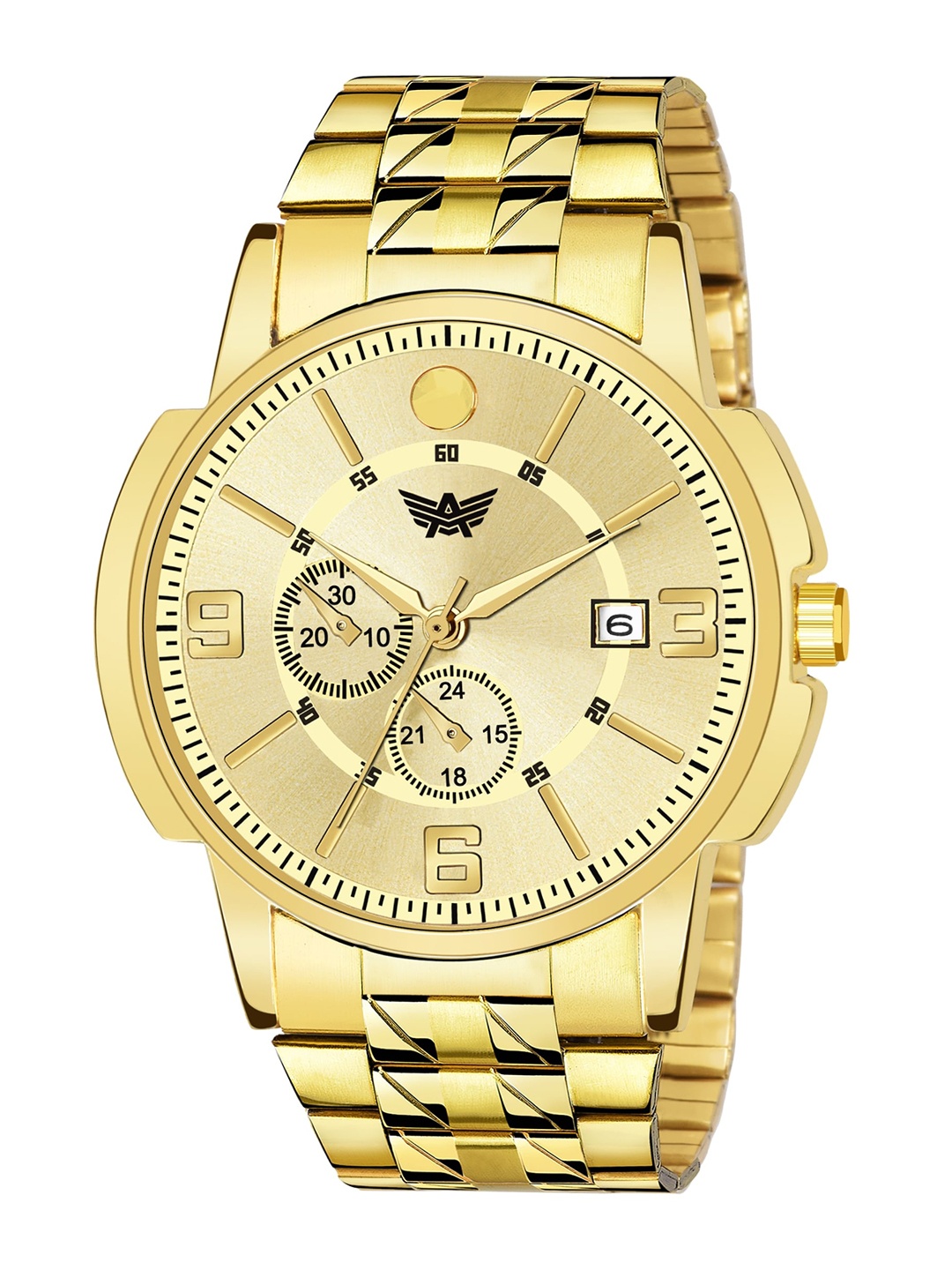 

Abrexo Men Gold-Toned Brass Dial & Gold Toned Bracelet Style Analogue Watch Abx2266 Gold