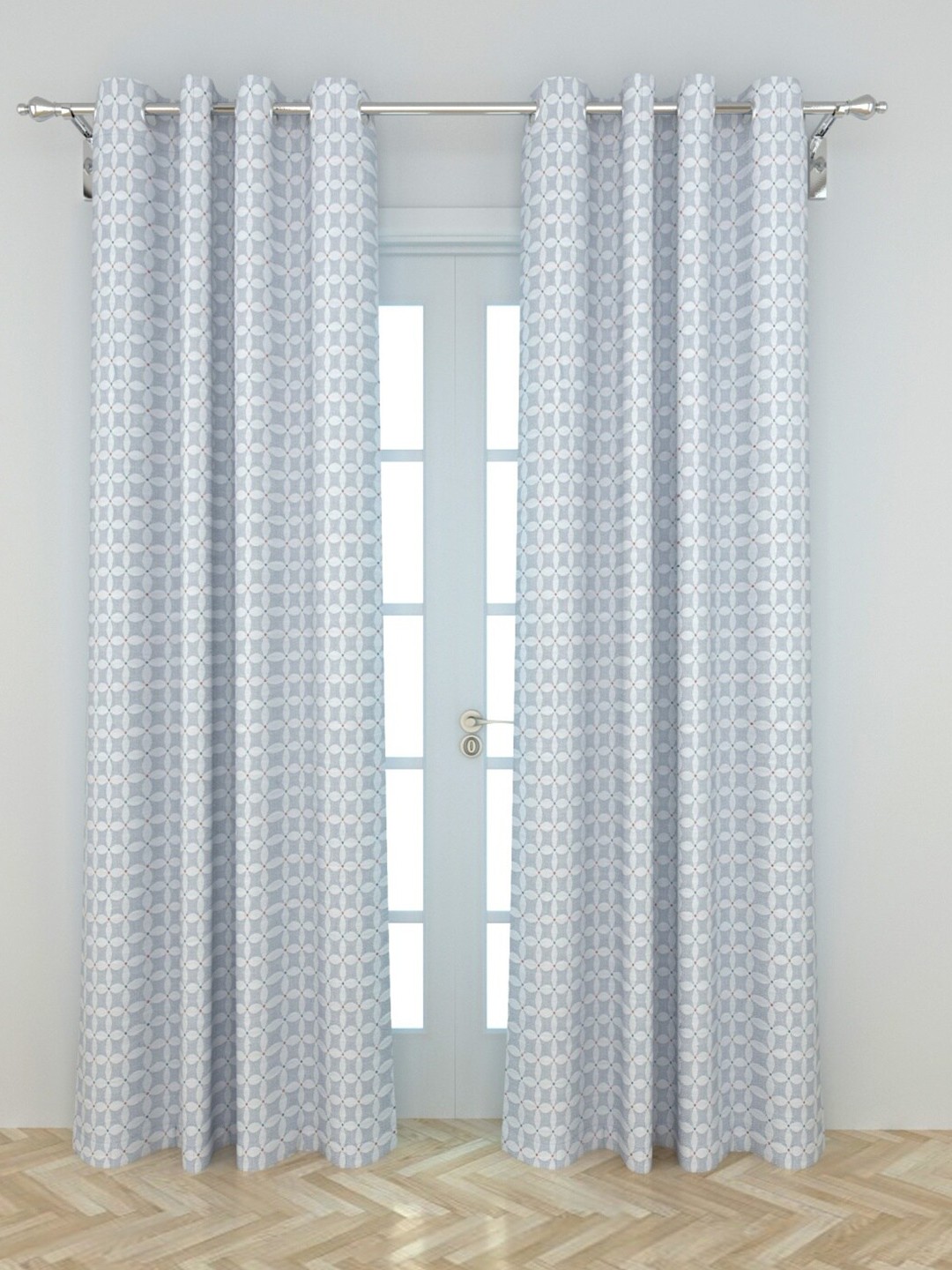 

Home Centre Blue & White Set of 2 Geometric Door Curtain