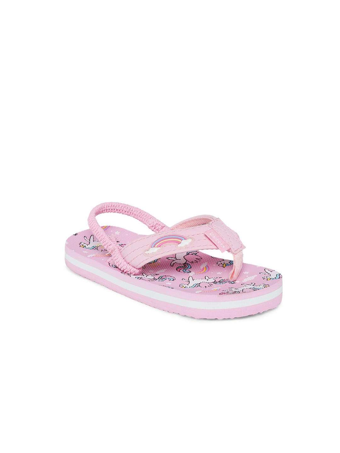 

Pantaloons Junior Girls Pink & White Printed Thong Flip-Flops