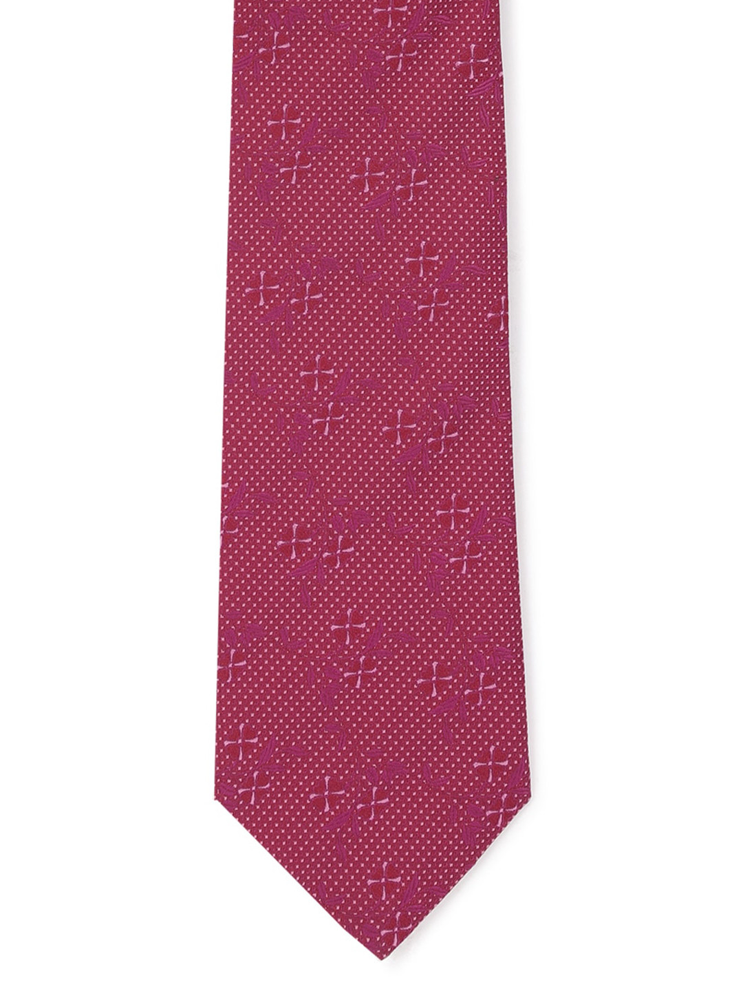 

Peter England Men Pink Woven Design Broad Tie