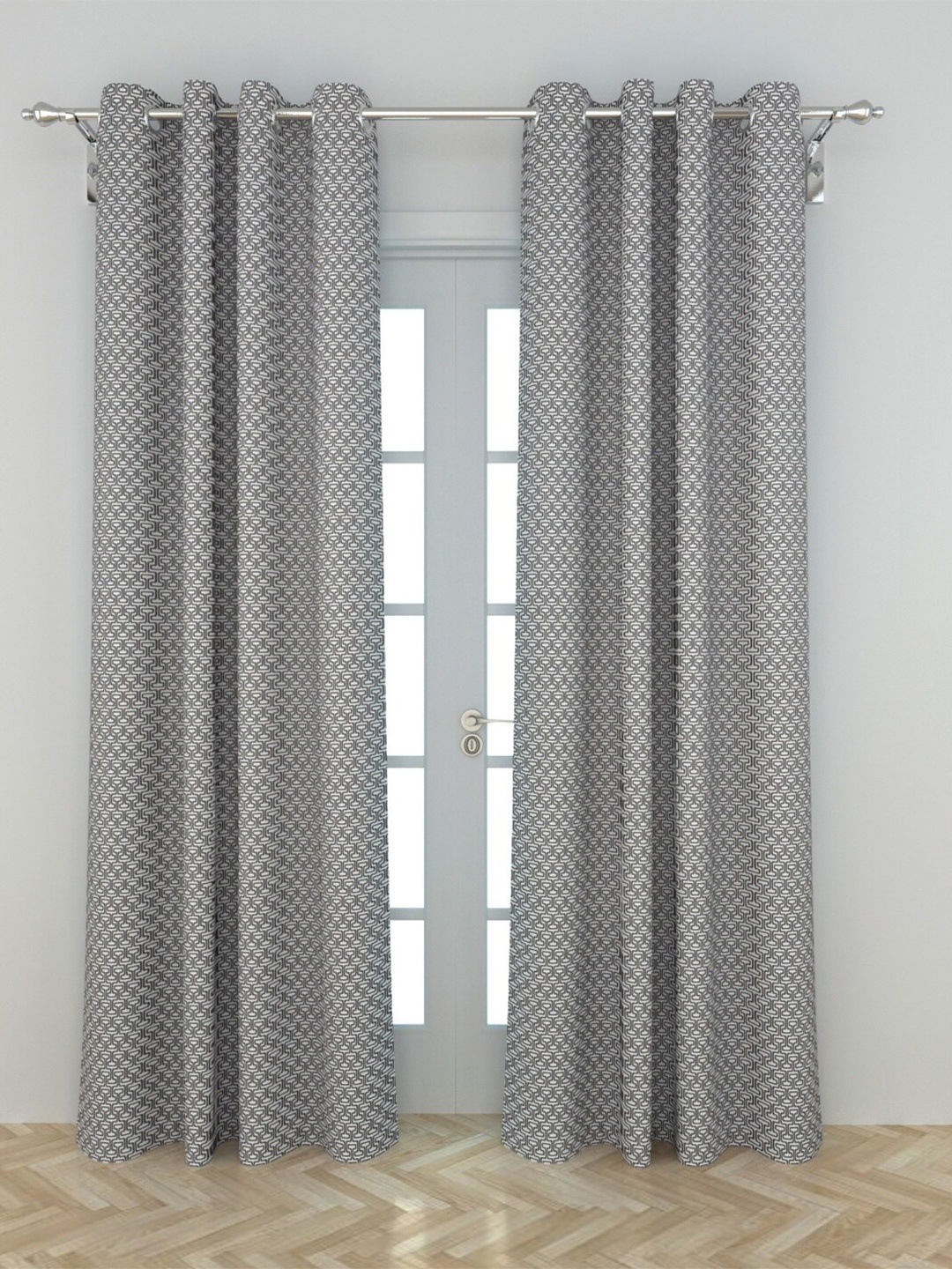 

Home Centre Grey & White Set of 2 Door Curtain