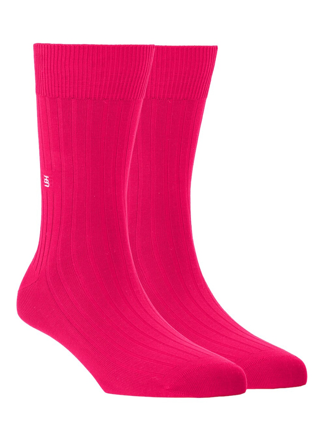 

SockSoho Men Fuchsia Pink Solid Calf-Length Socks