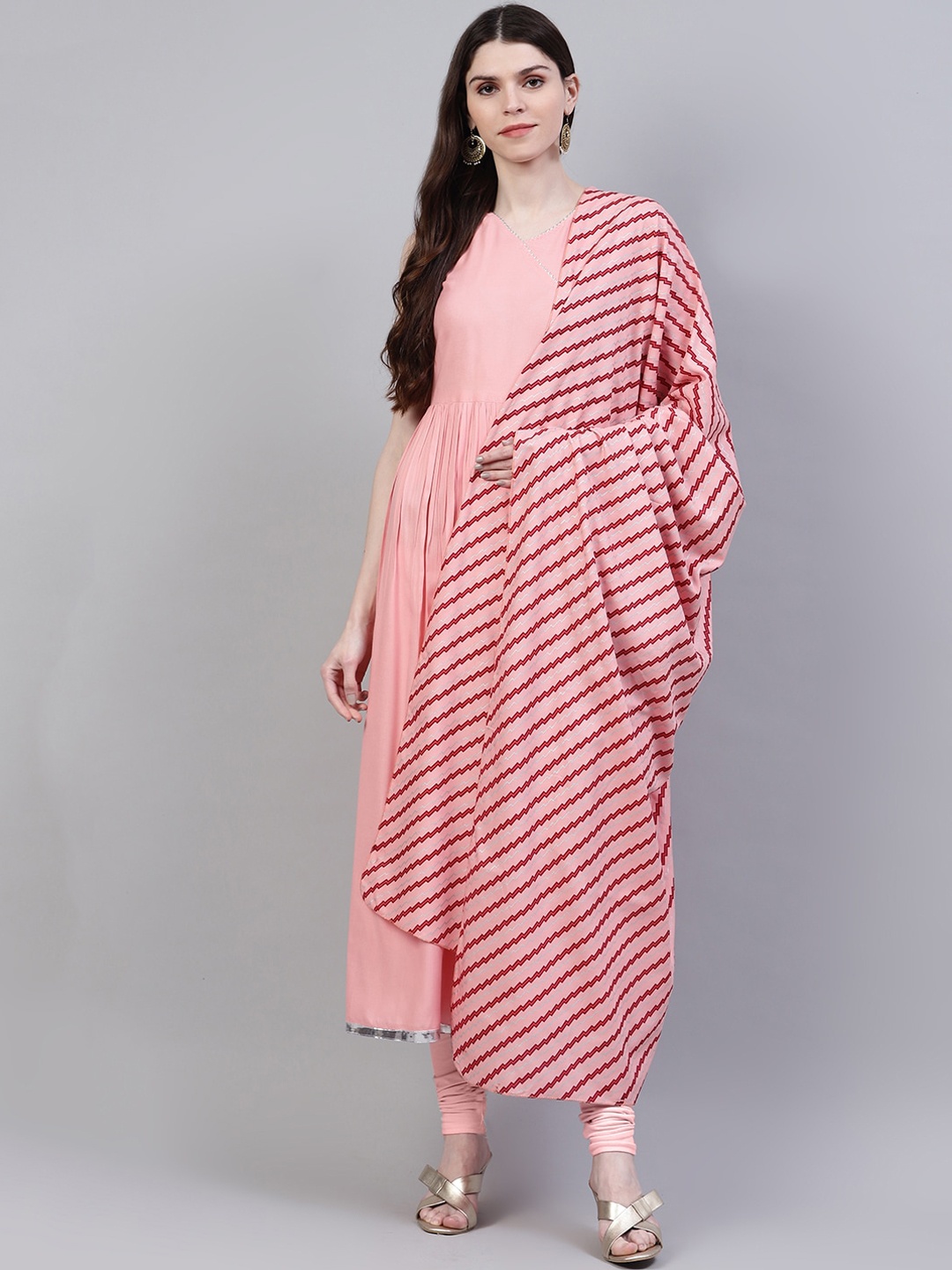 

Stylum Women Pink Anarkali Kurta with Dupatta