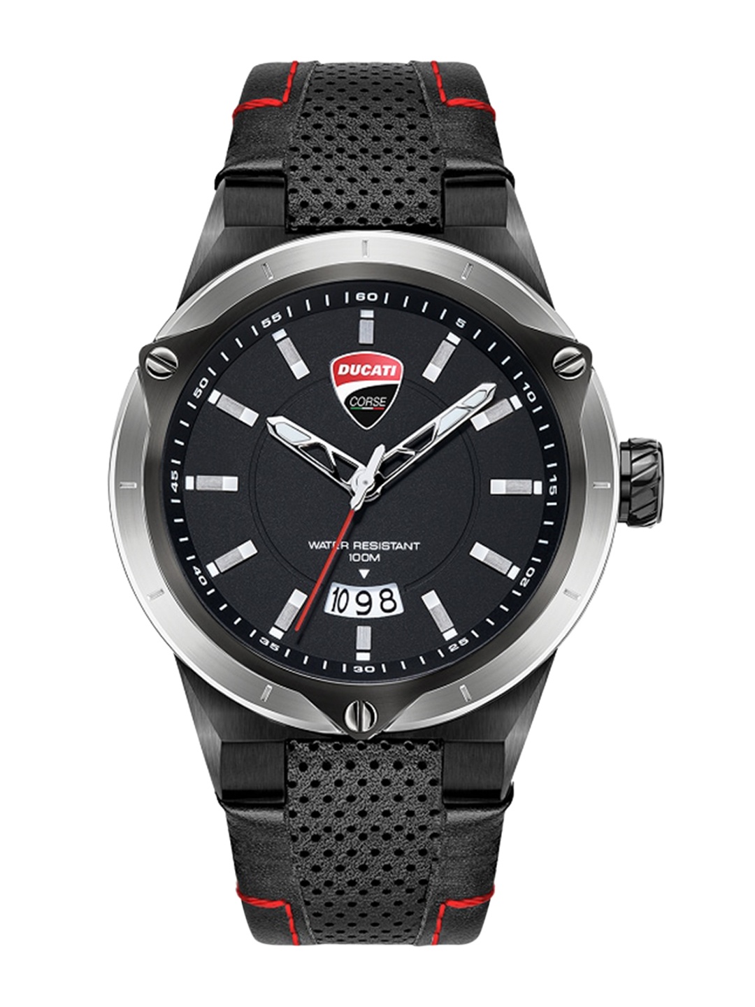 

DUCATI CORSE Men Black Dial & Black Leather Textured Straps Analogue Watch