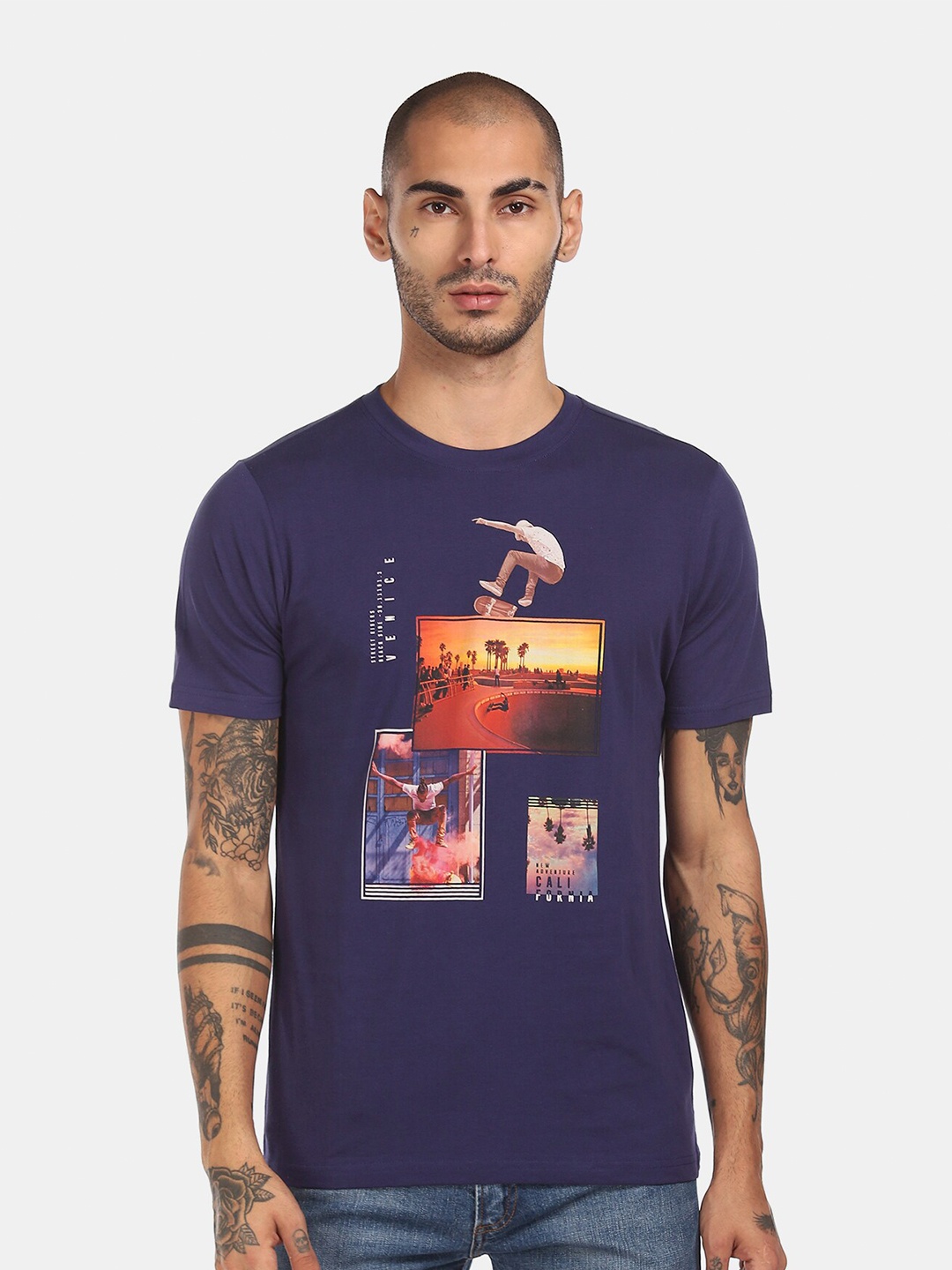 

Colt Men Navy Blue Printed T-shirt