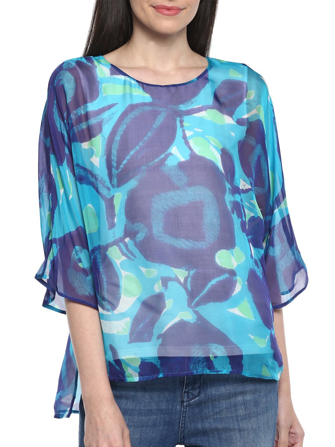 

Phase Eight Blue Pure Silk Regular Top