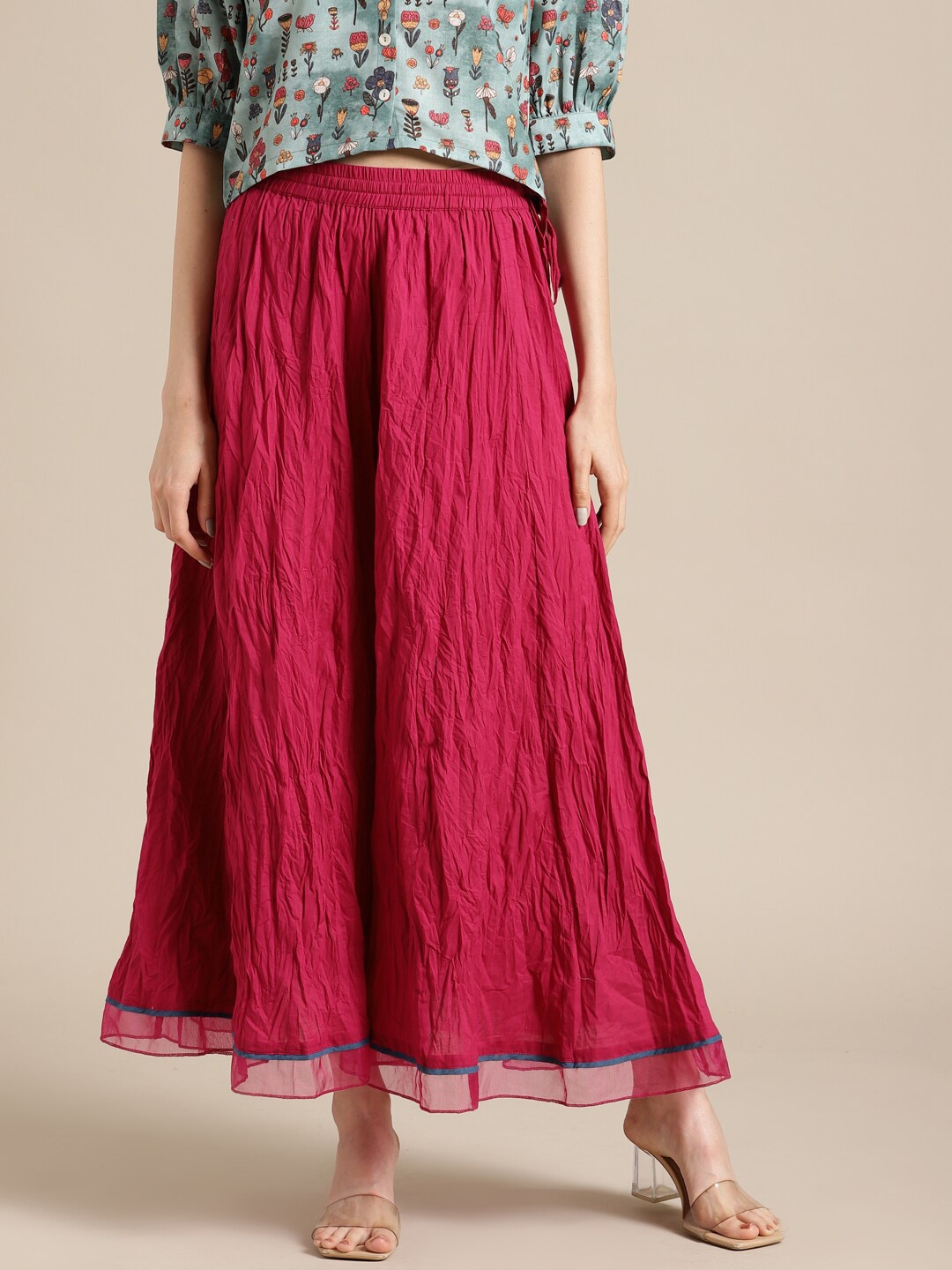 

Varanga Women Magenta Flared Palazzos