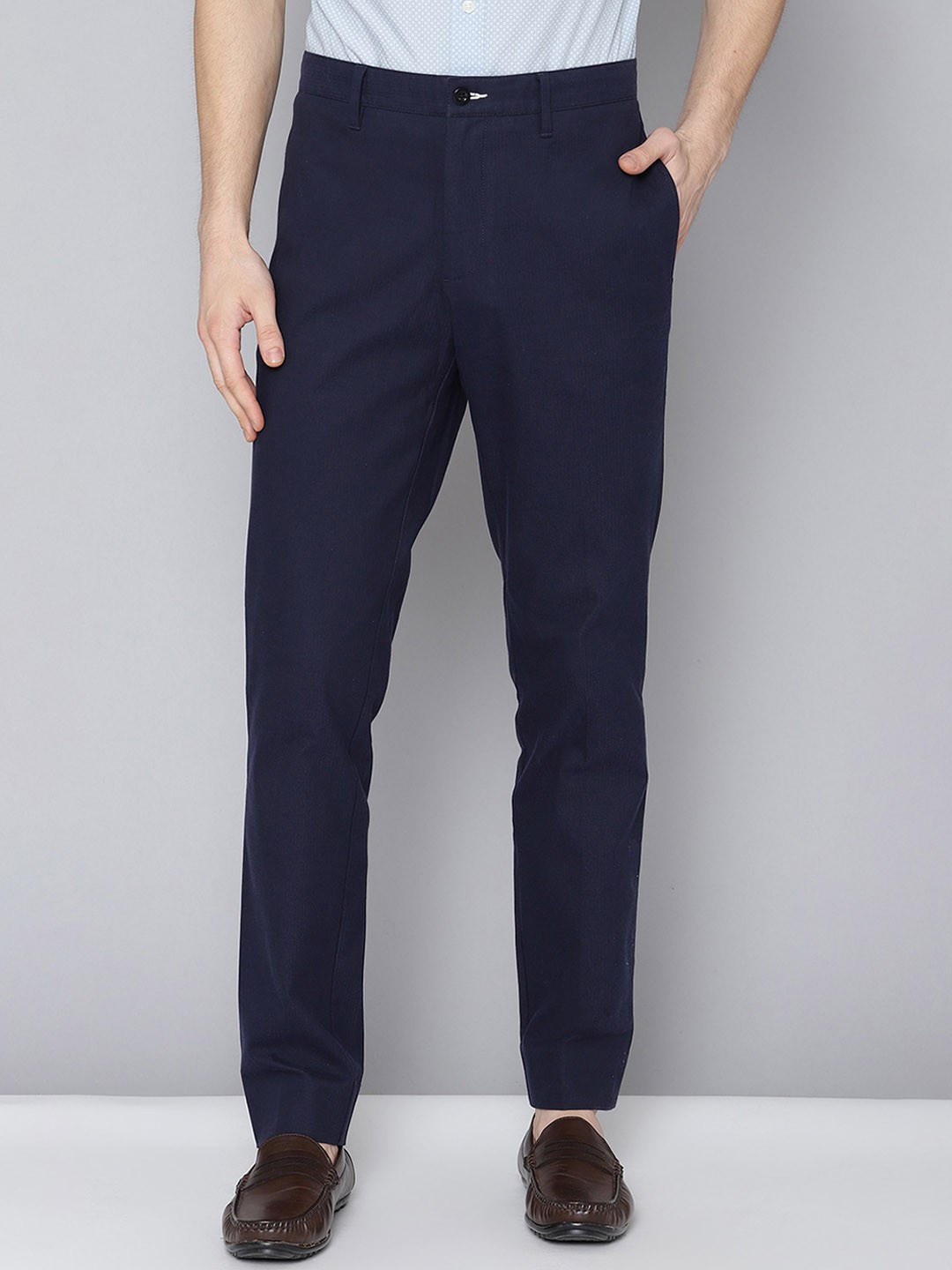 

GANT Men Navy Blue Slim Fit Regular Trousers