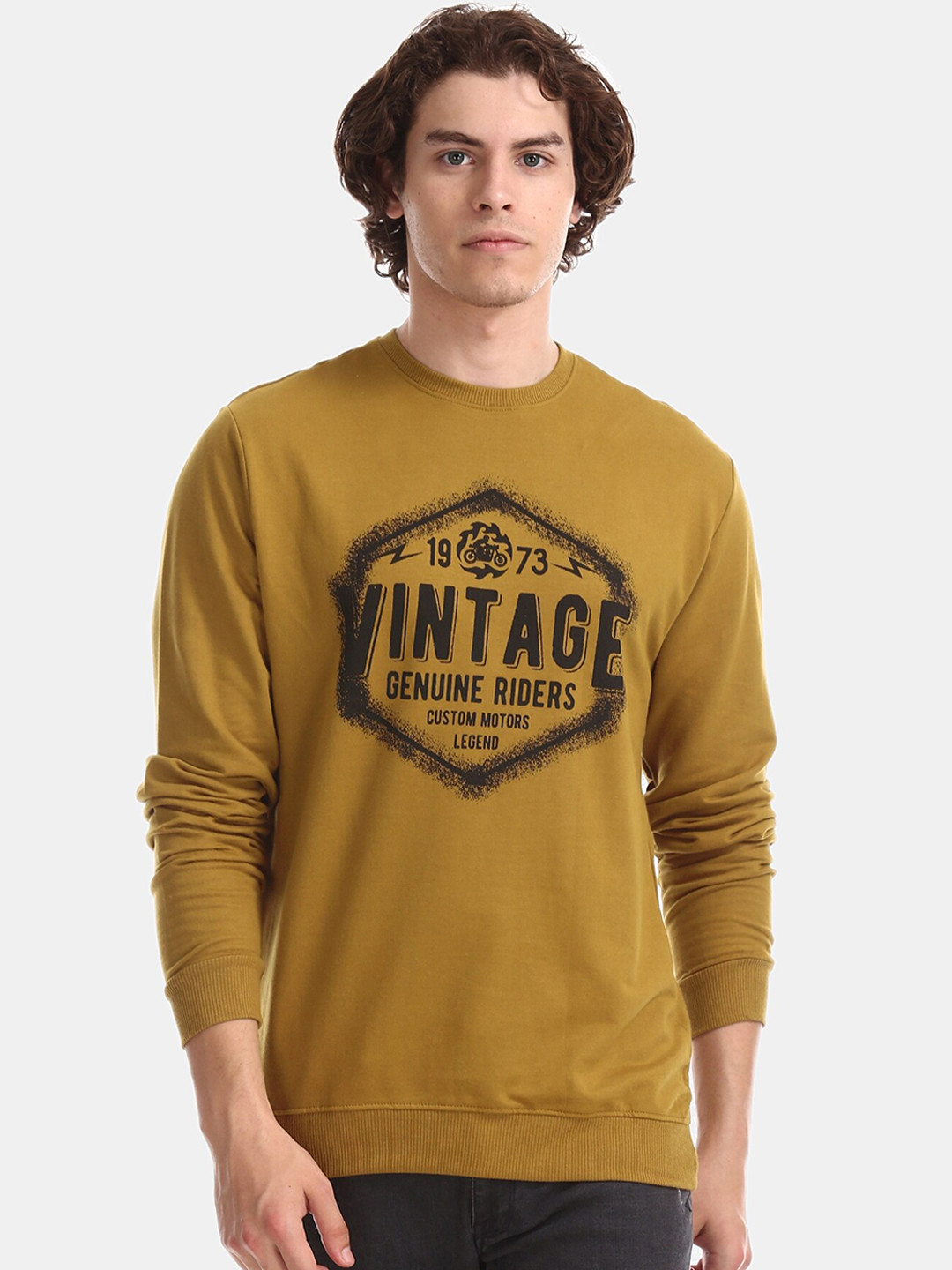 

Cherokee Men Khaki Printed Sweatshirt