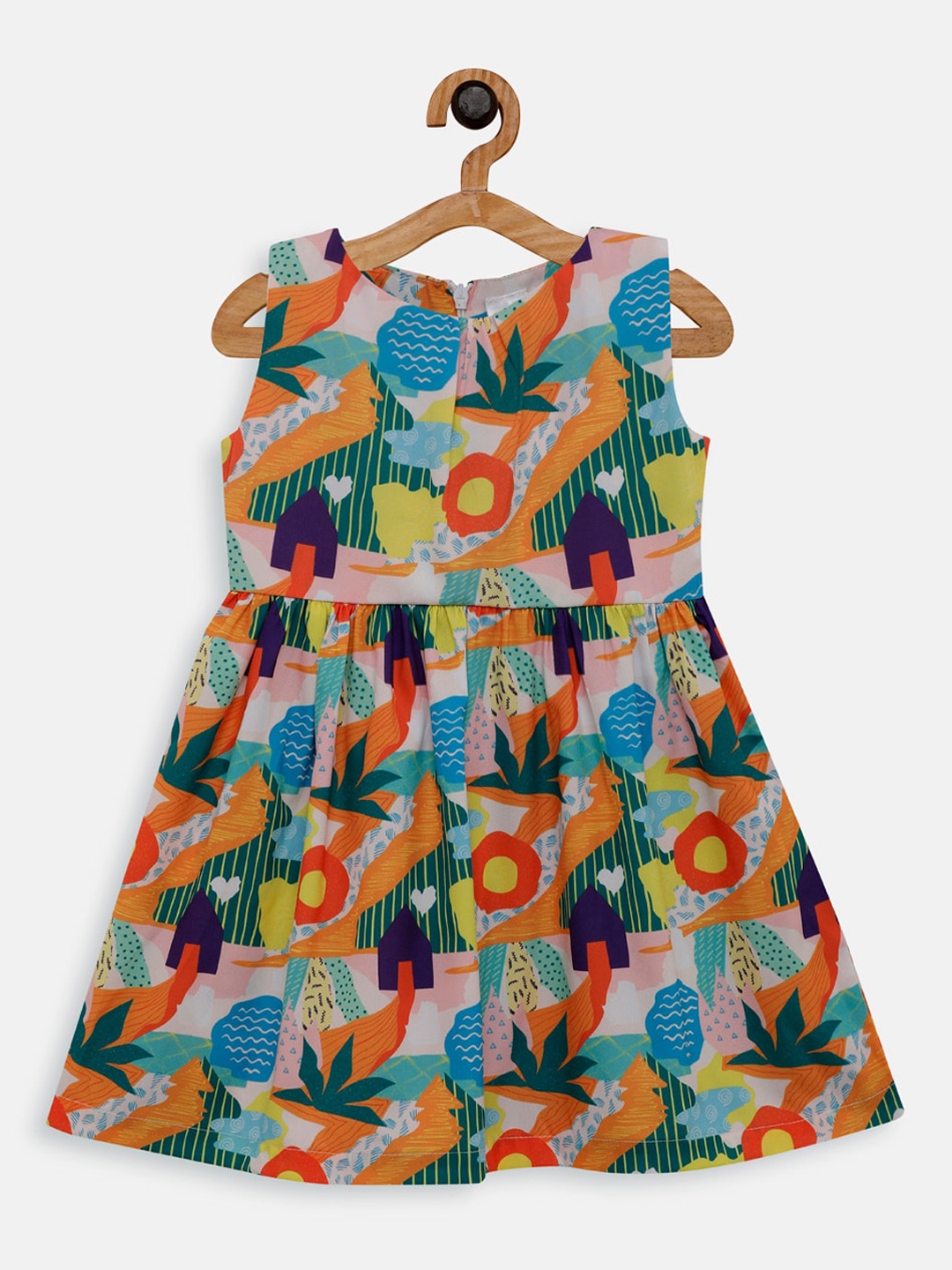 

Aomi Girls Multicoloured Printed Dress, Multi
