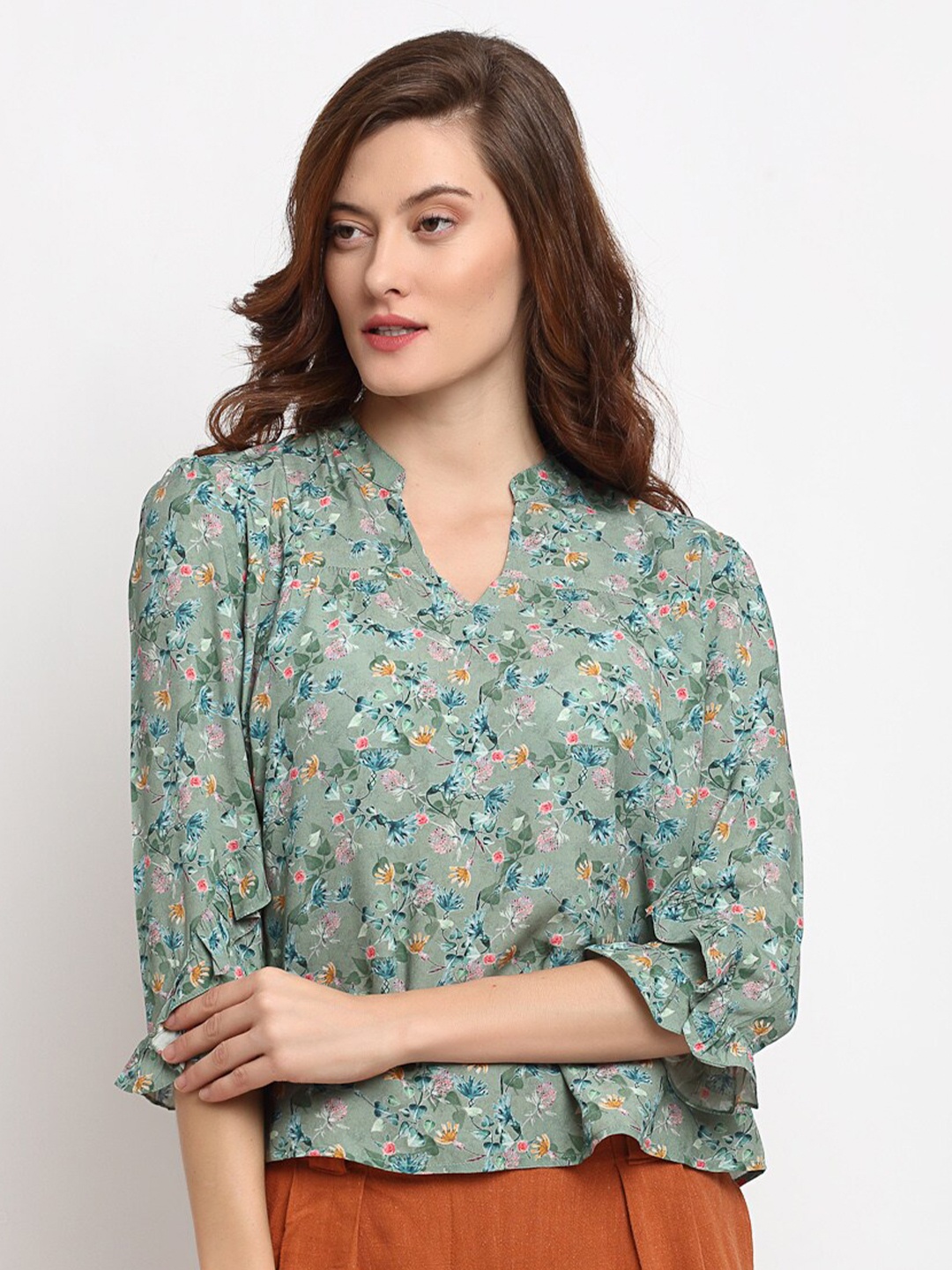 

Gipsy Green Floral Regular Top