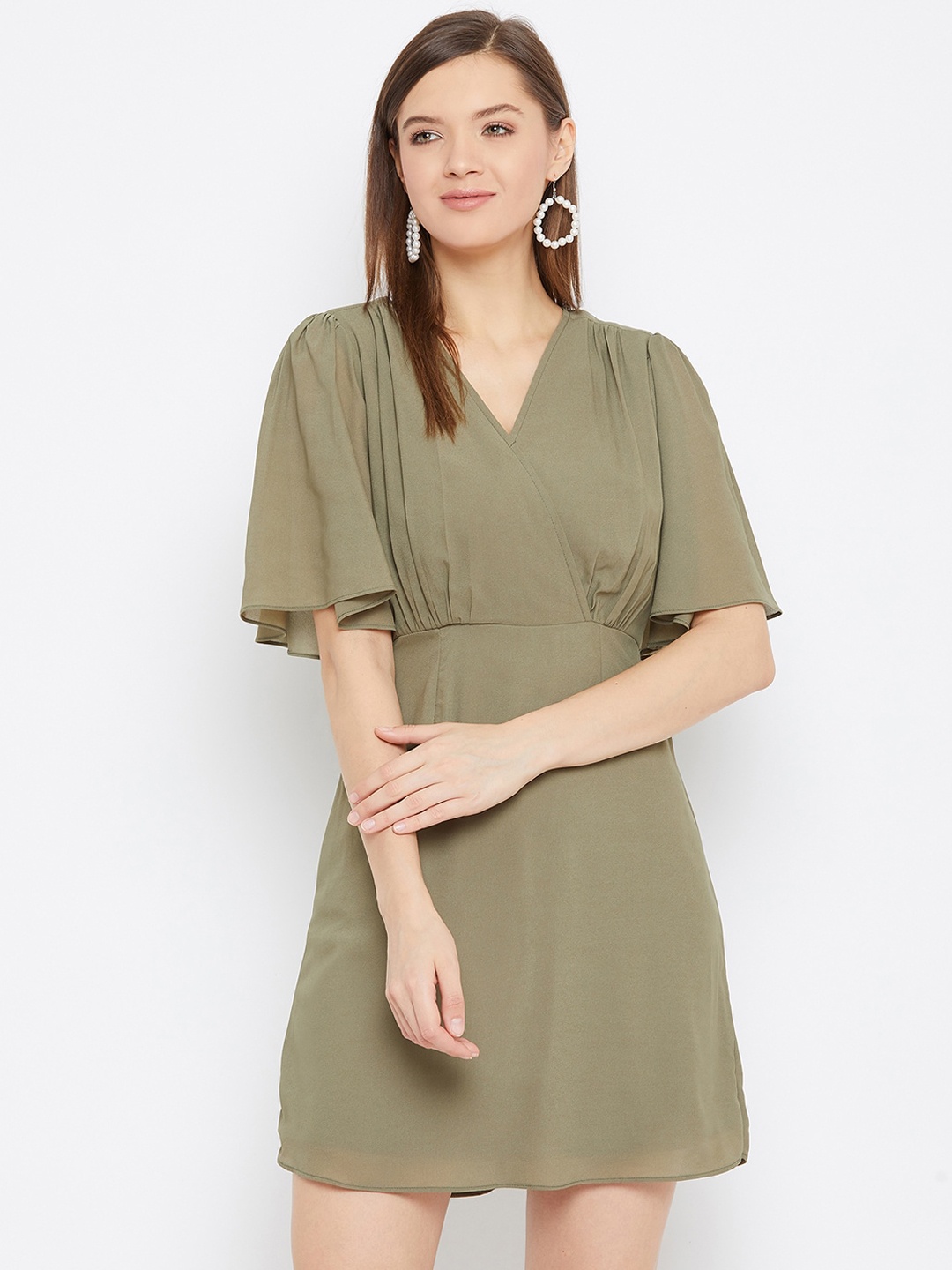 

Imfashini Olive Georgette Dress
