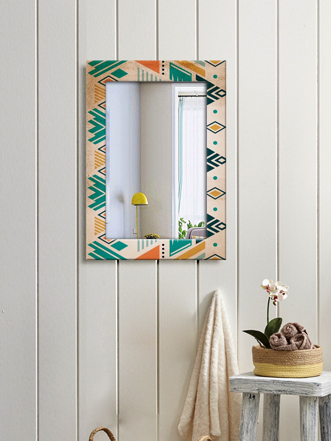 

999Store Brown & Green Decorative Wall Hanging Mirror