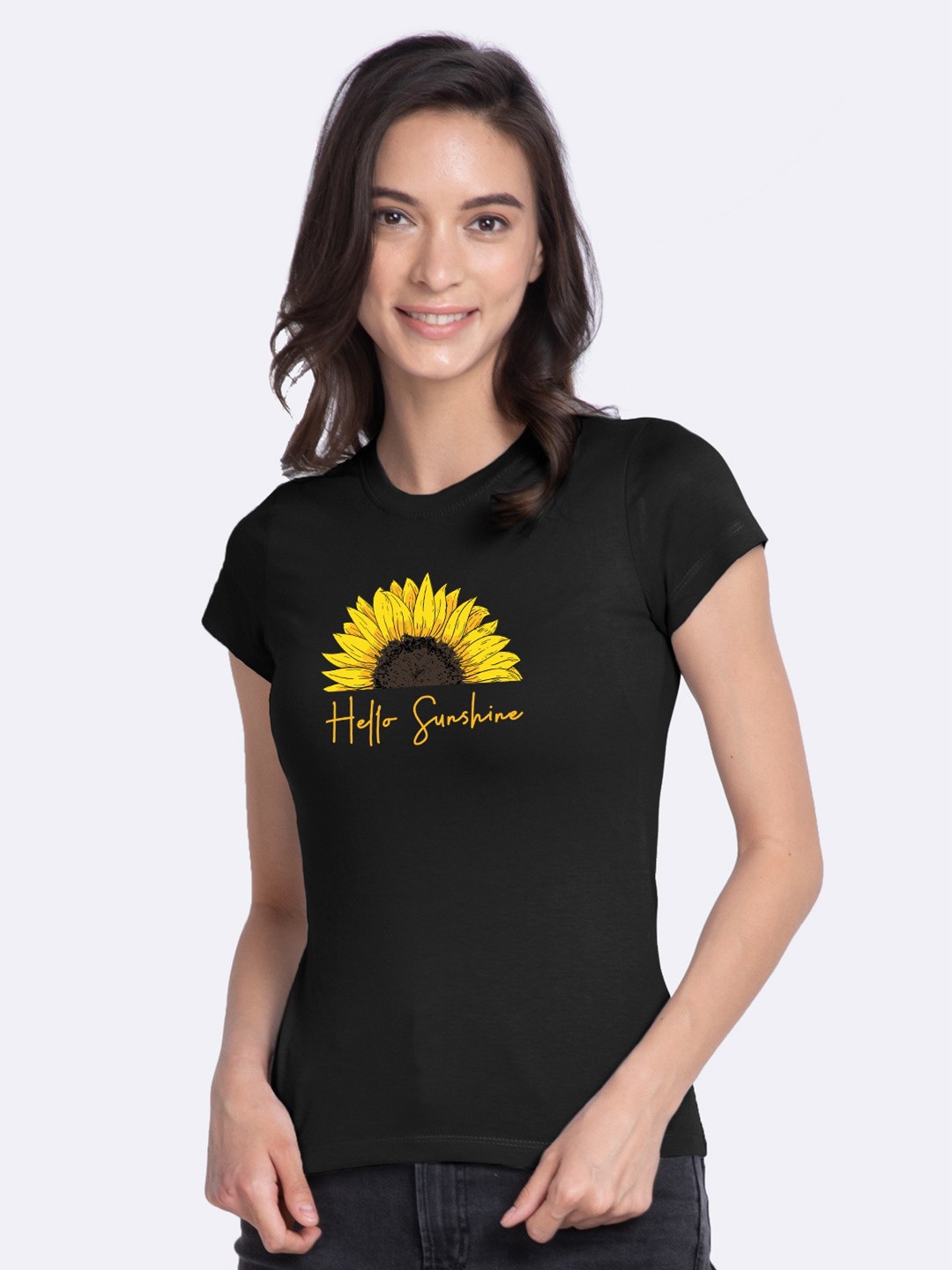 

Bewakoof Women Black Printed T-shirt