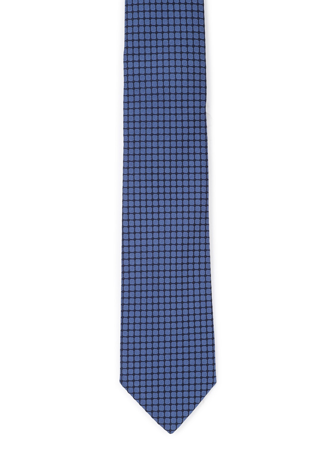 

Peter England Men Blue & Black Woven Design Broad Tie