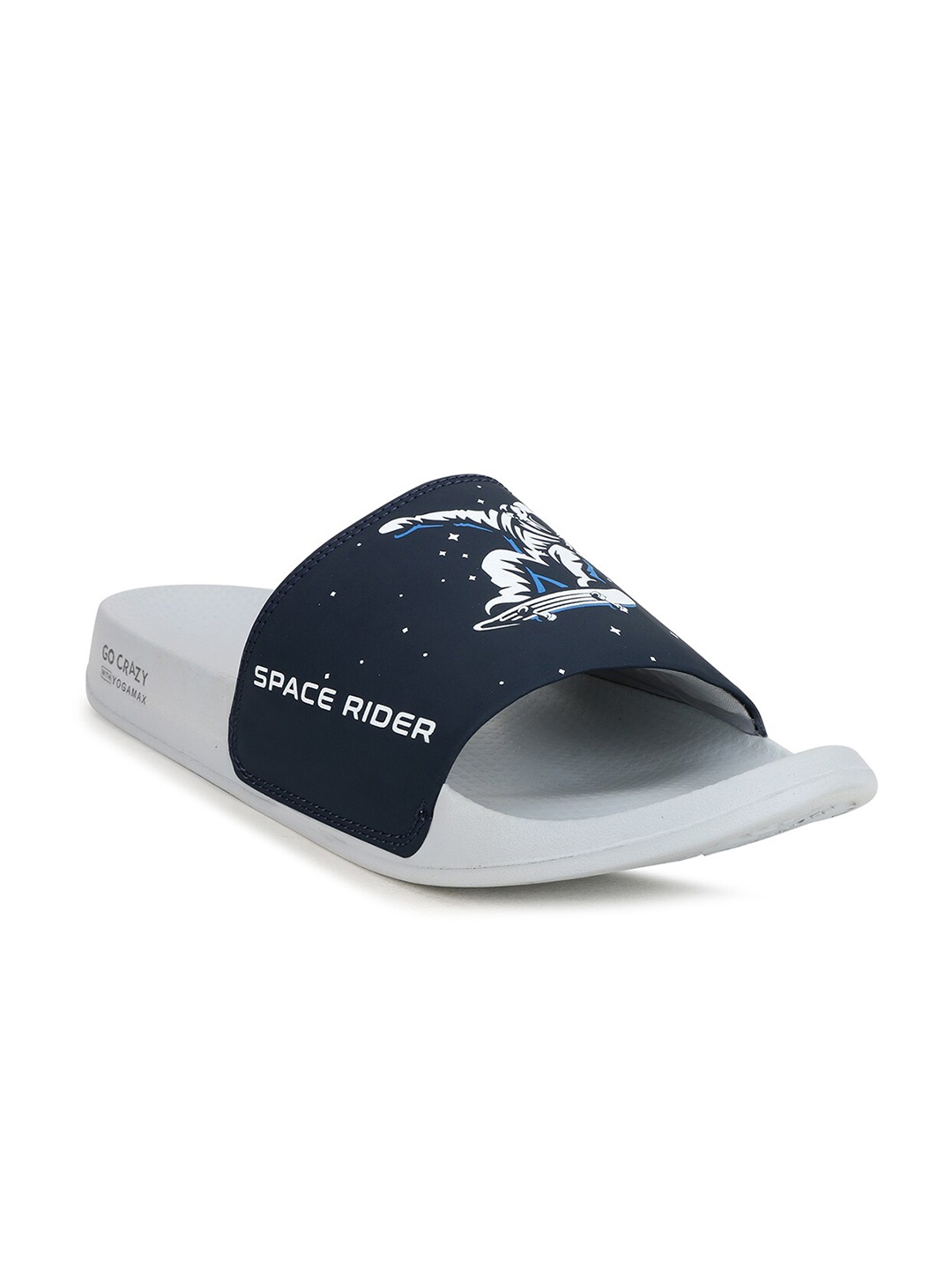 

Campus Men Navy Blue Printed Sliders