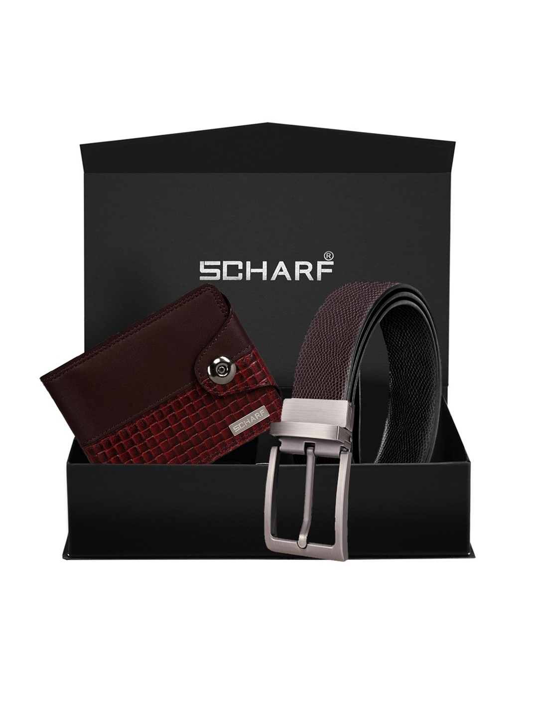 

SCHARF Men Brown Textured Accessory Gift Set