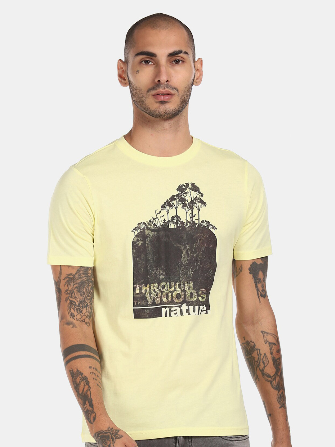 

Colt Men Yellow Printed T-shirt