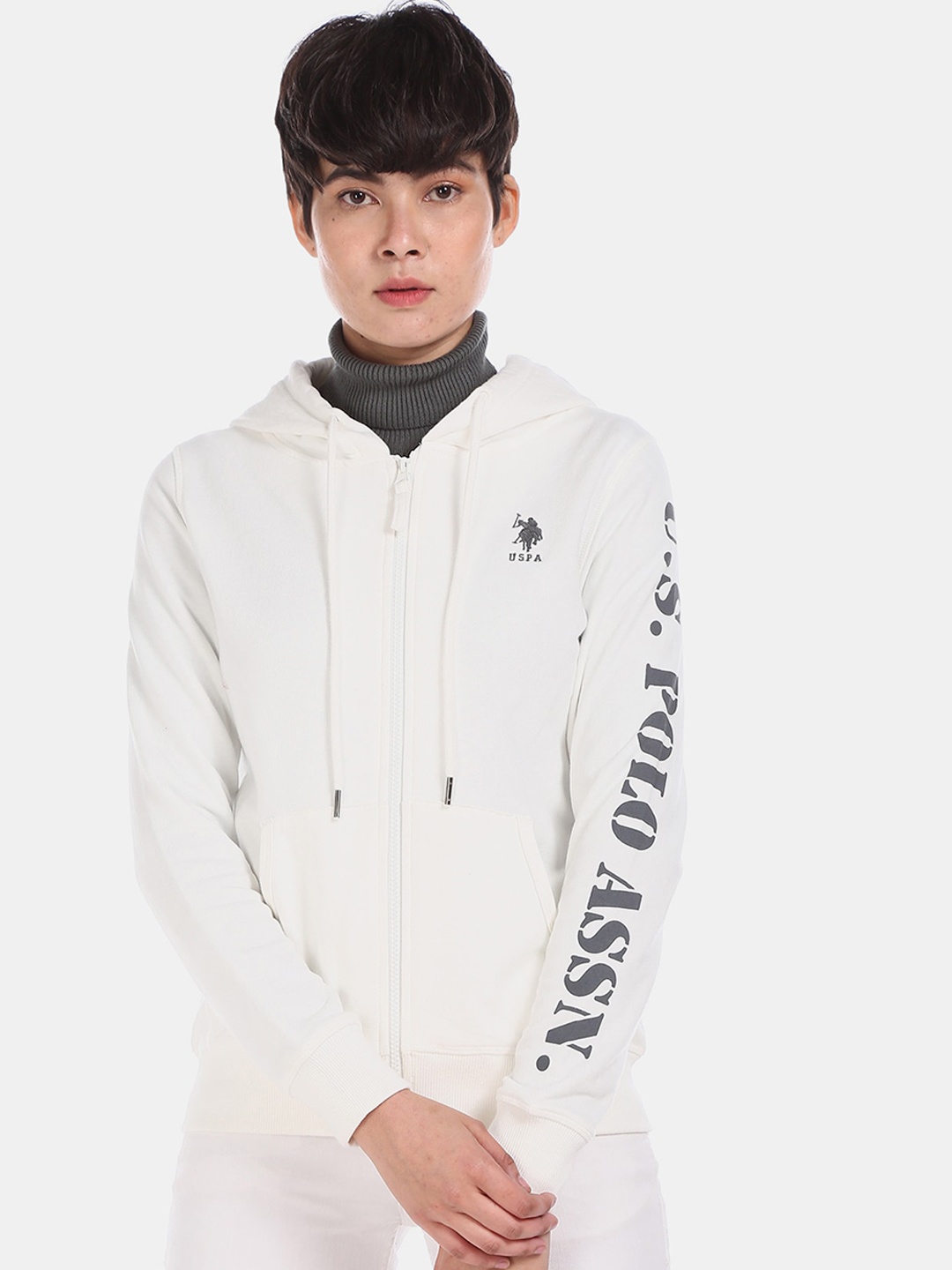 

U S Polo Assn Women White Sweatshirt