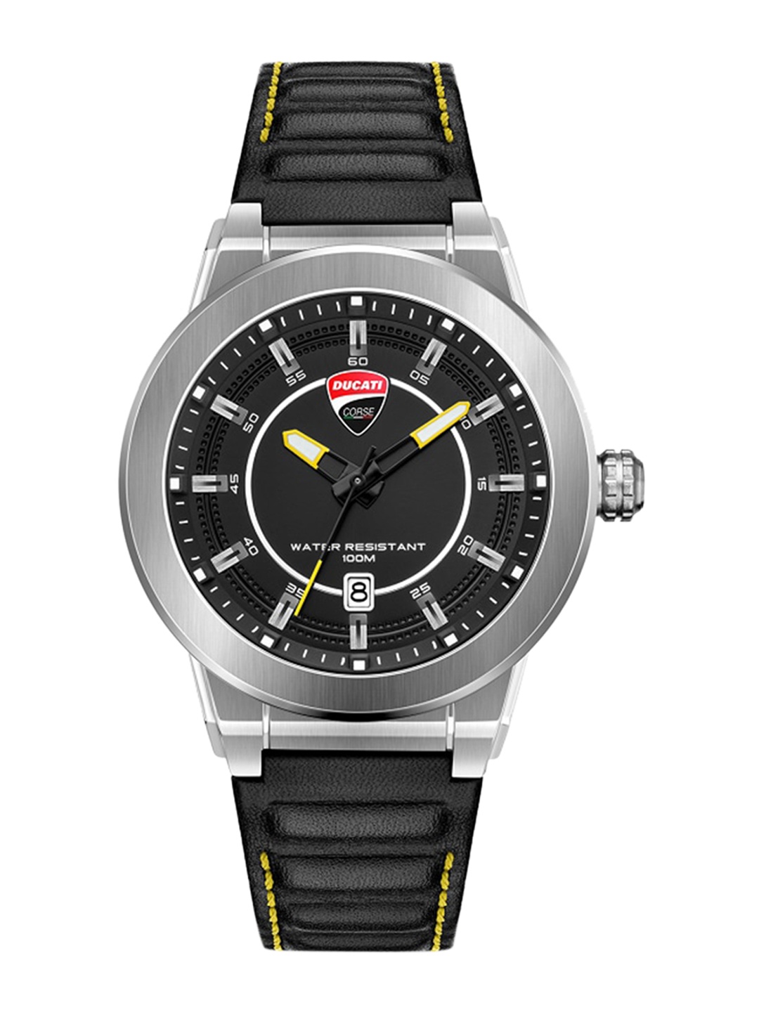 

DUCATI CORSE Men Black Dial & Black Leather Bracelet Style Straps Analogue Watch