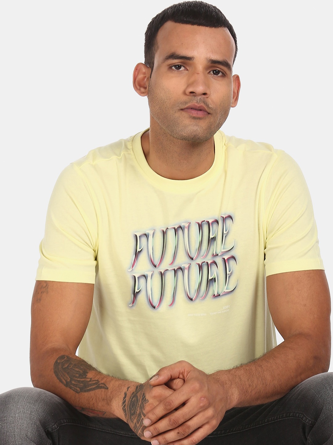 

Colt Men Yellow Typography Printed T-shirt