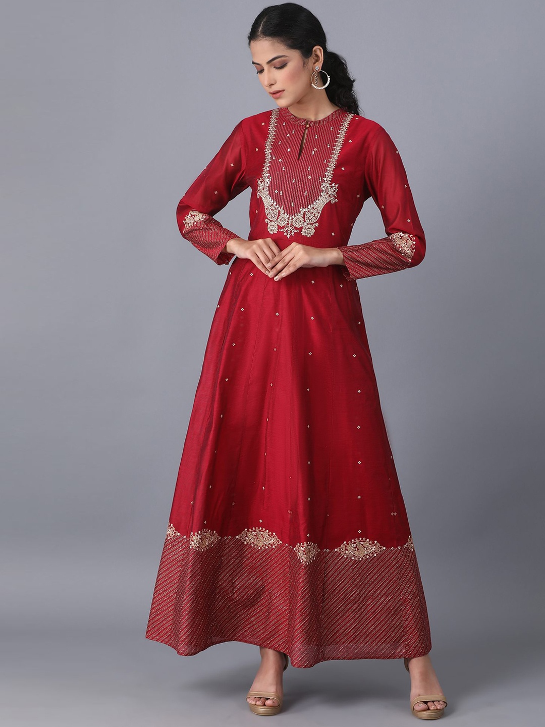 WISHFUL Pink Embroidered Maxi Dress