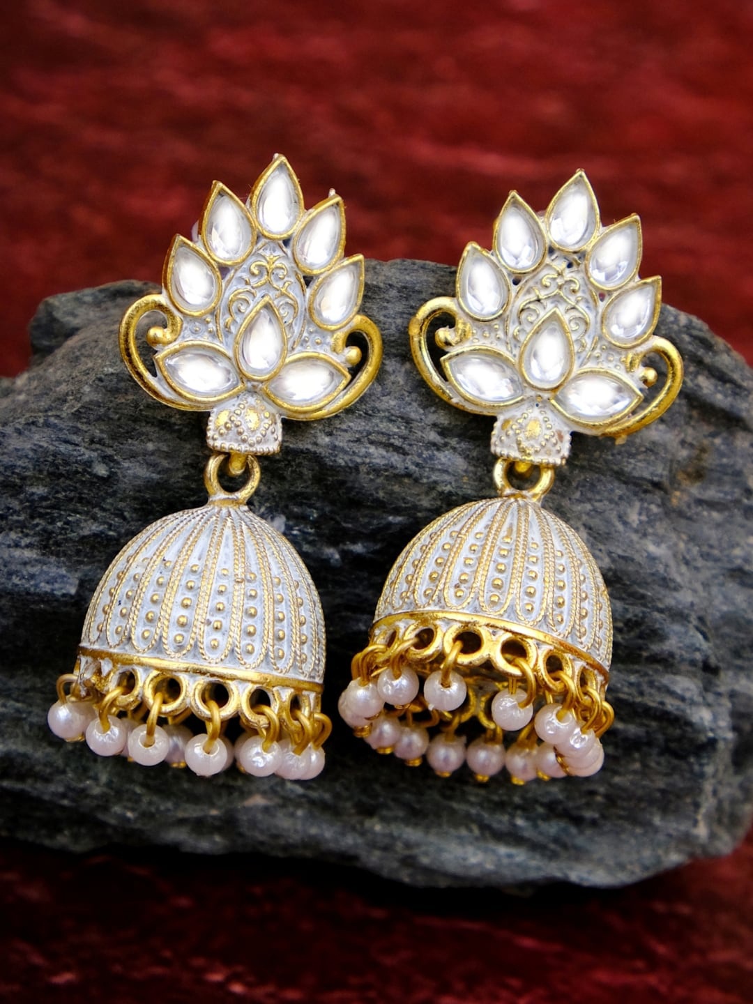 

Crunchy Fashion Grey Contemporary Jhumkas Earrings