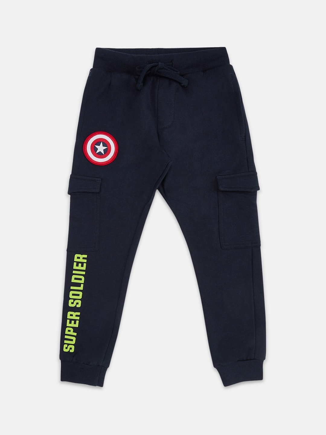 

Pantaloons Junior Boys Navy Blue Solid Pure Cotton Joggers