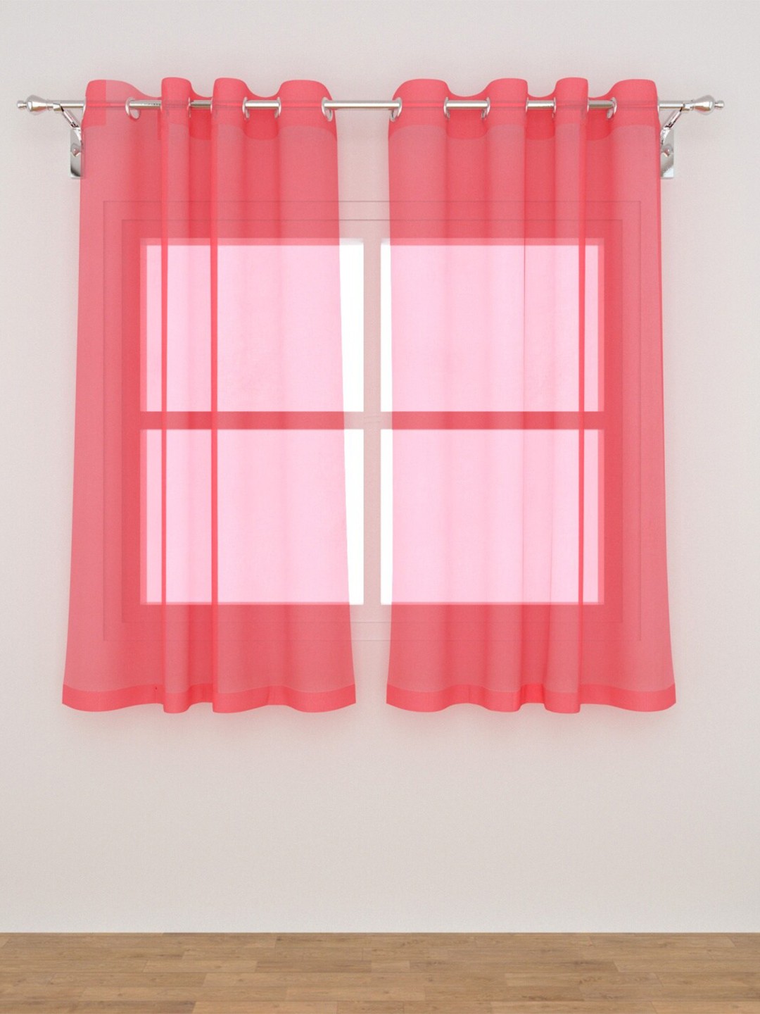 

Home Centre Pink Set of 2 Sheer Window Curtain