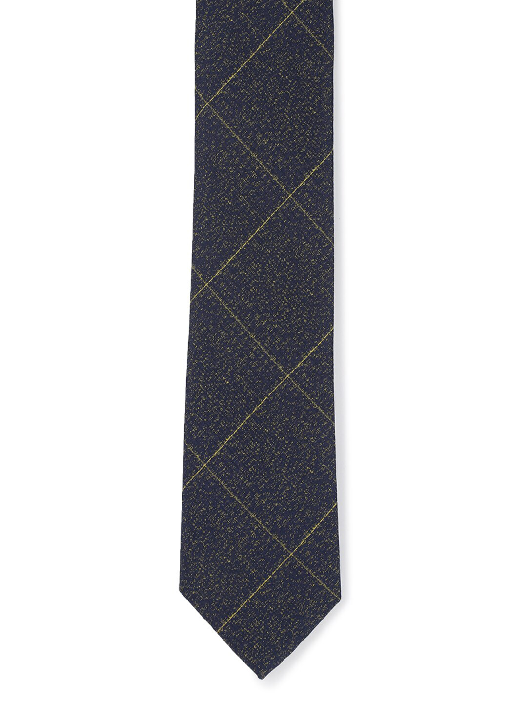 

Louis Philippe Men Navy Blue Silk Woven Design Broad Tie