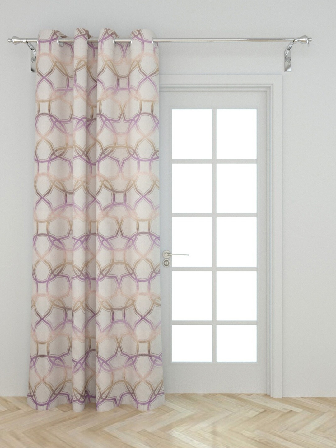

Home Centre White & Purple Geometric Door Curtain