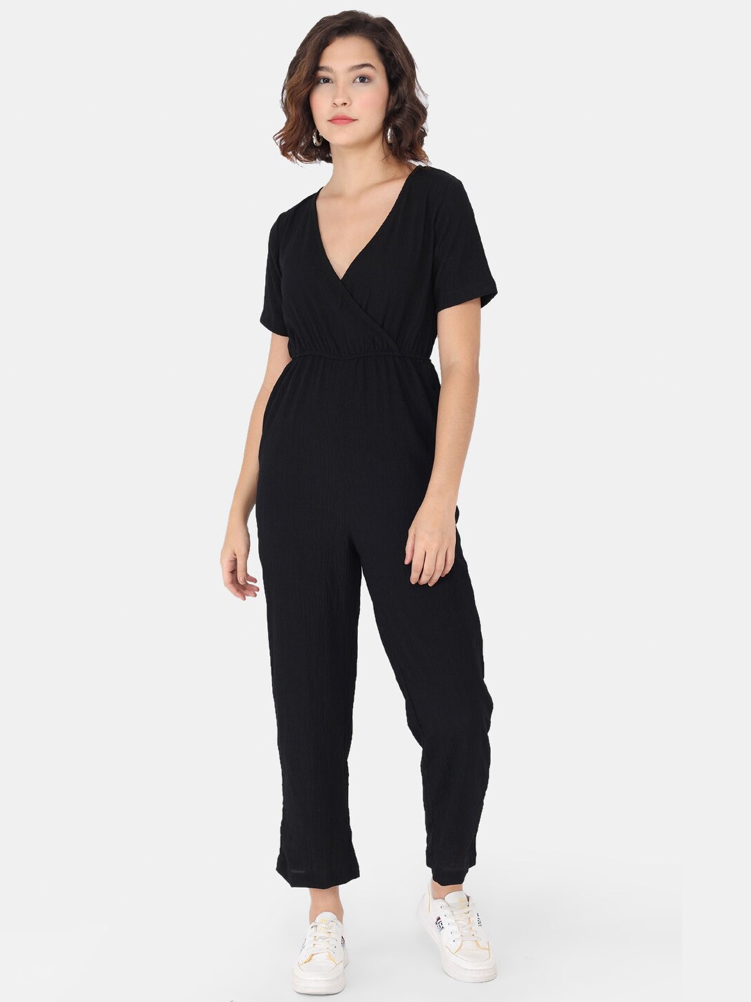 

Trend Arrest Women Black Solid Basic Jumpsuit