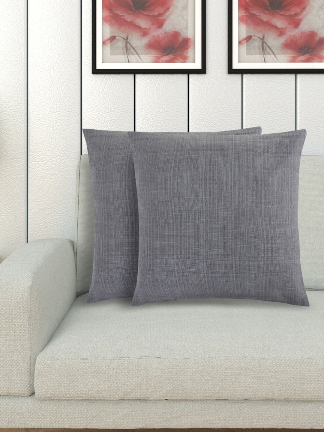 

Home Centre Grey Set of 2 Square Cushion Covers