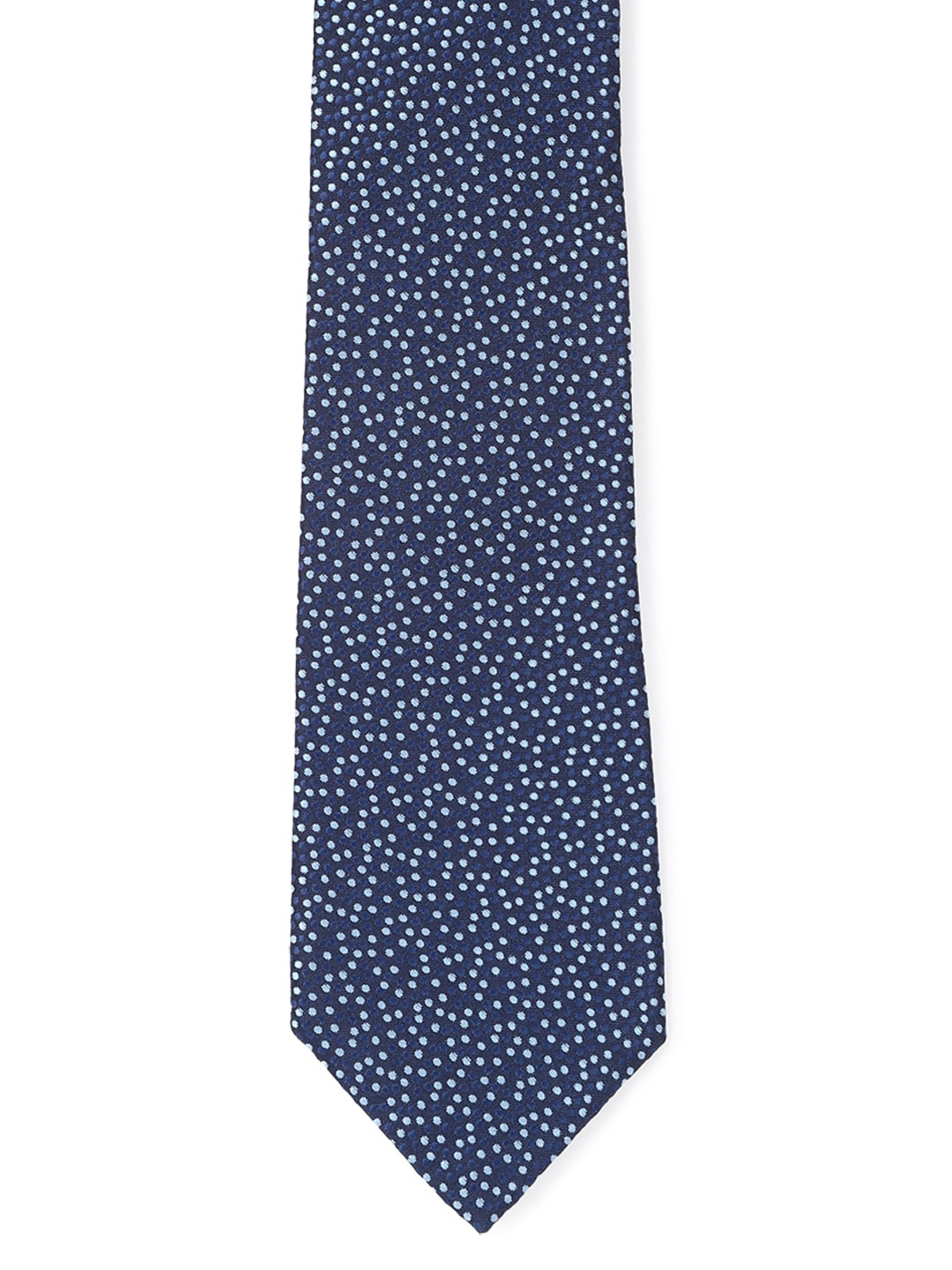 

Peter England Men Blue & White Woven Design Broad Tie